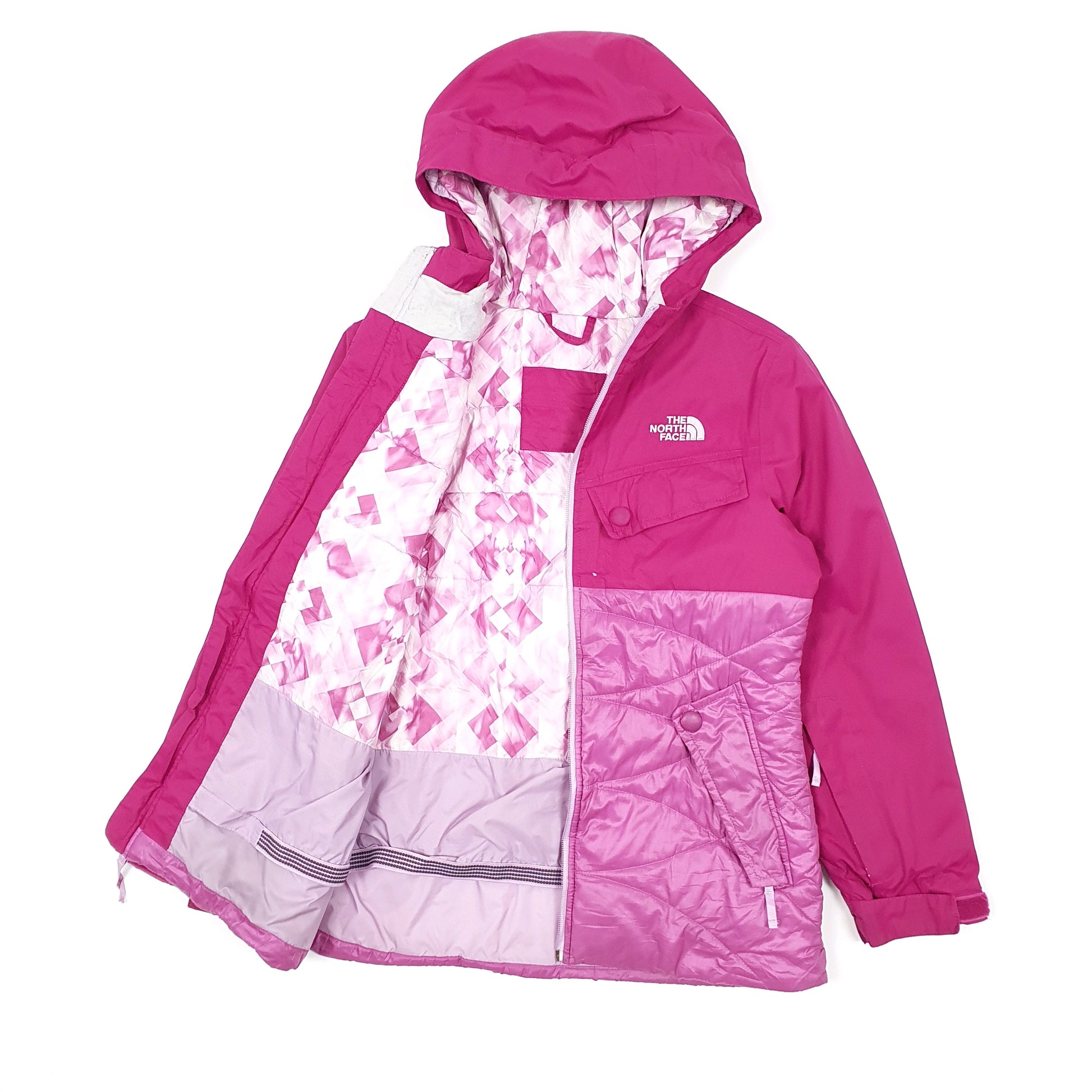 Womens Burgundy The North Face Ski Powder Skirt Puffer Jacket Coat