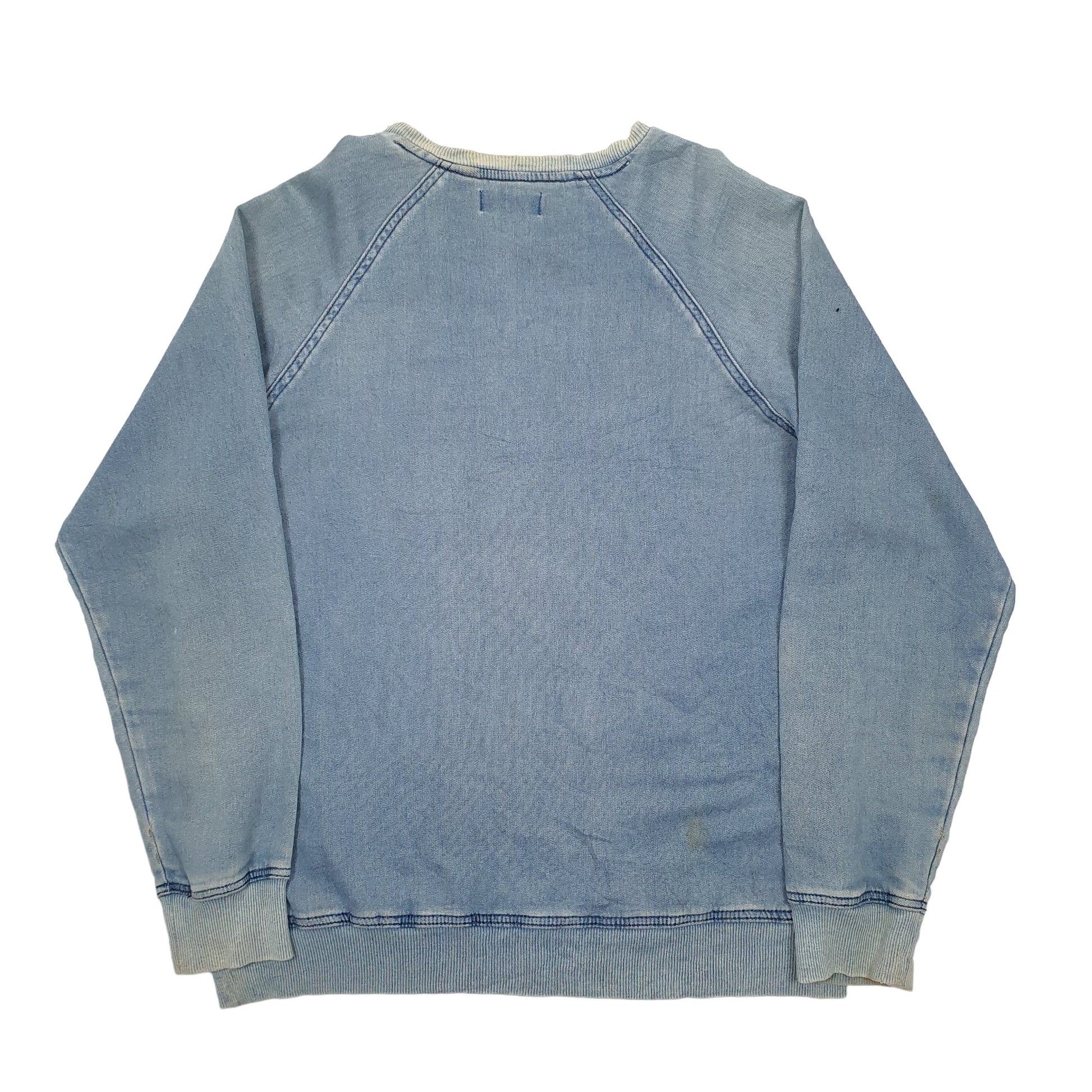 Mens Blue Adidas Spellout Crewneck Jumper