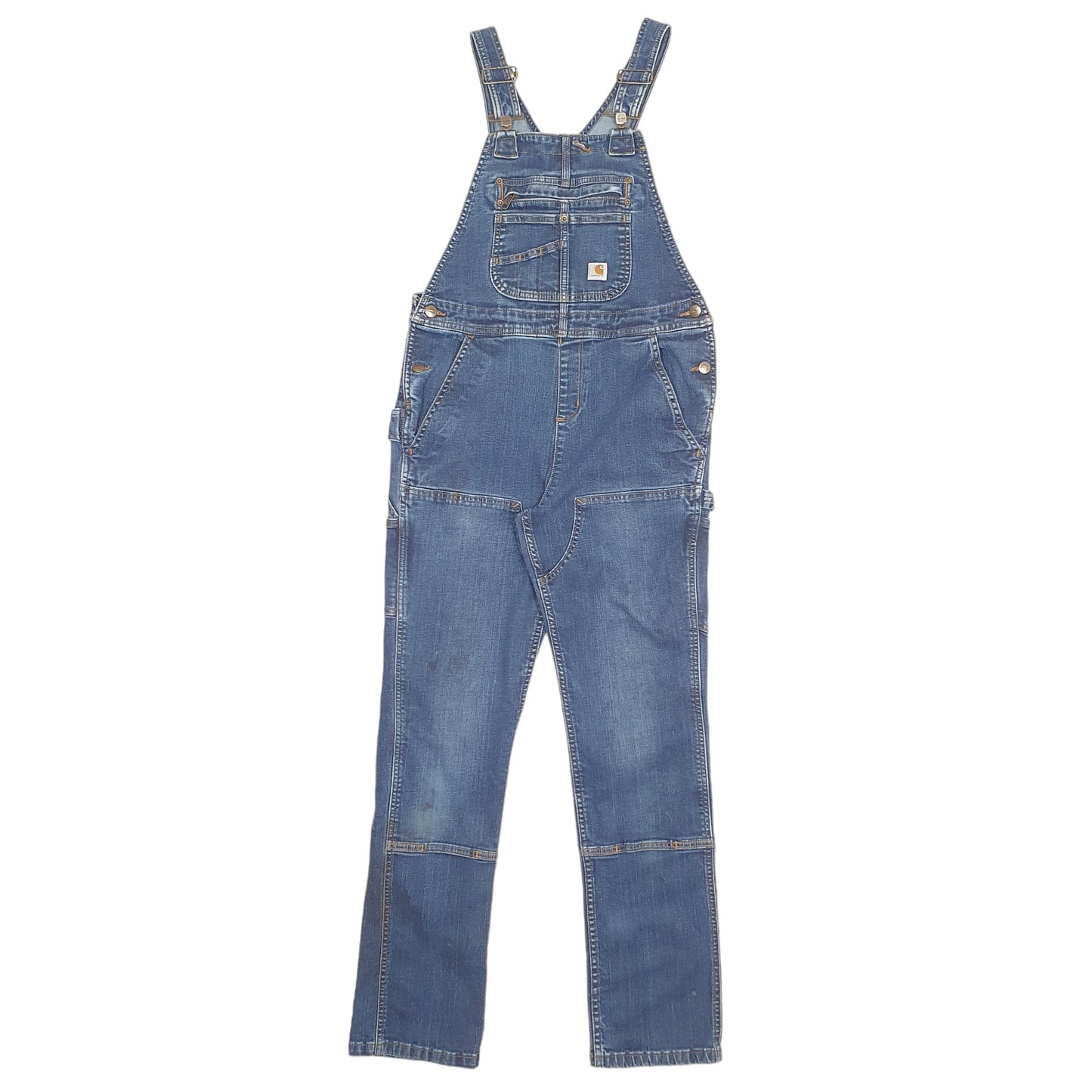 Womens Blue Carhartt Denim Jeans Workwear Bib Overalls Dungaree Trousers