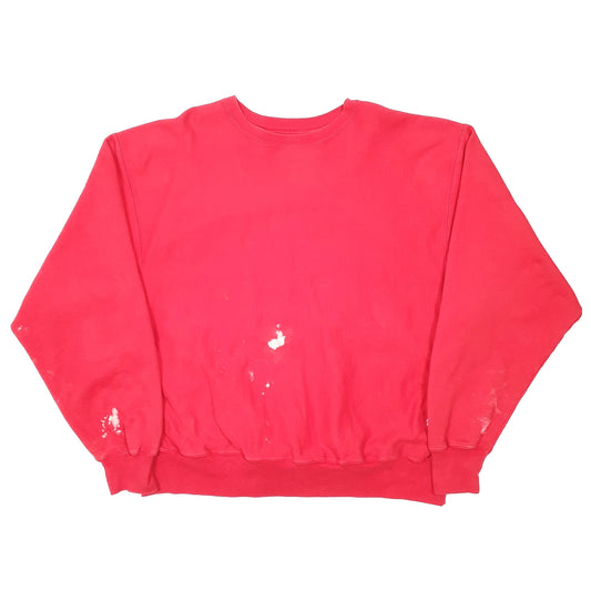 Mens Red Champion Reverse Weave Crewneck Jumper