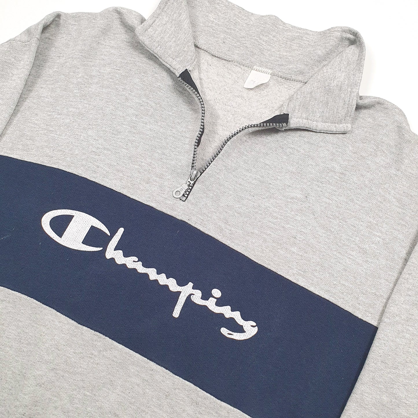 Champion Spellout Quarter Zip L Grey