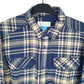 Columbia Long Sleeve Regular Fit Check Flannel Shirt Shacket Blue