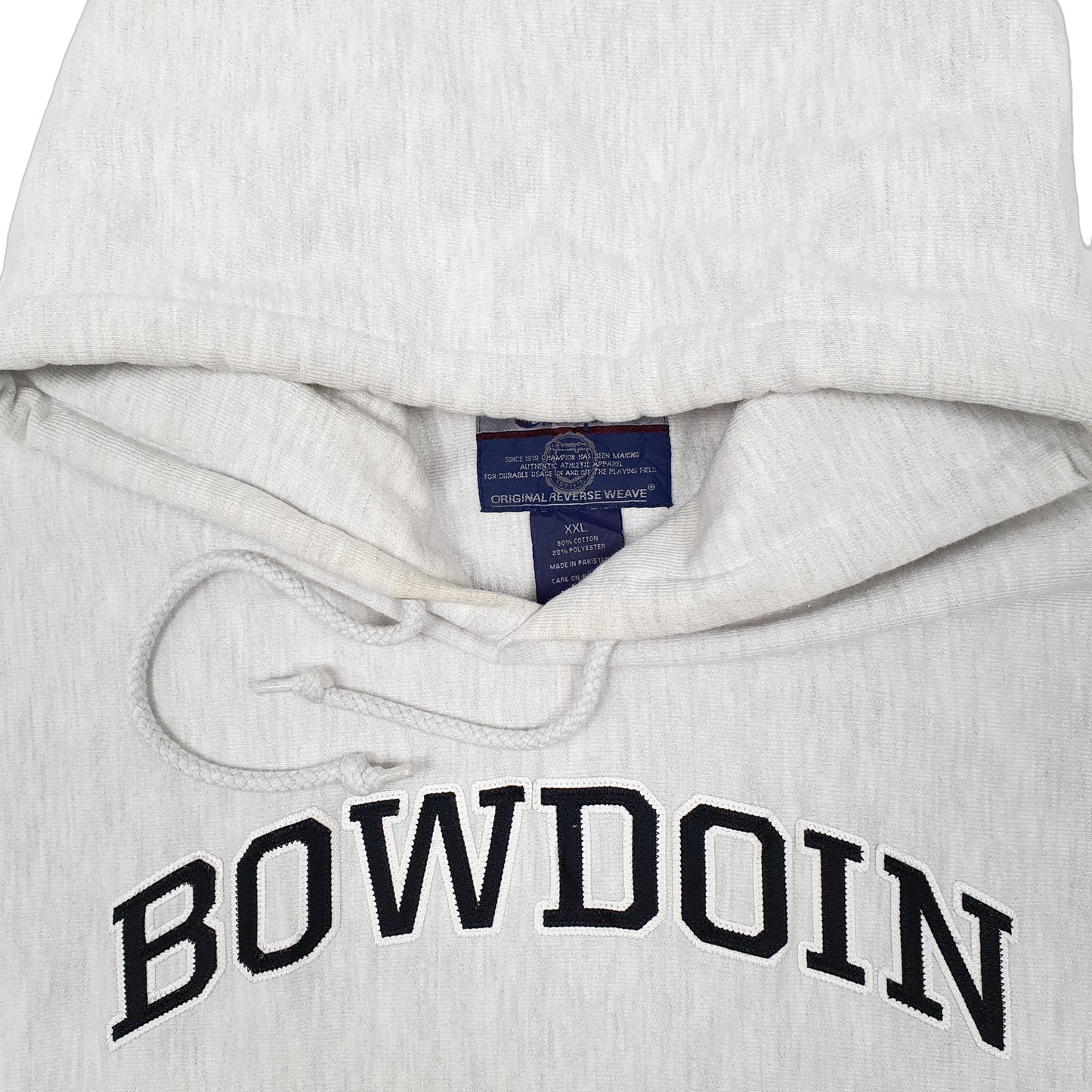 Mens Grey Champion Vintage Reverse Weave 2000s Y2K Hoodie Jumper