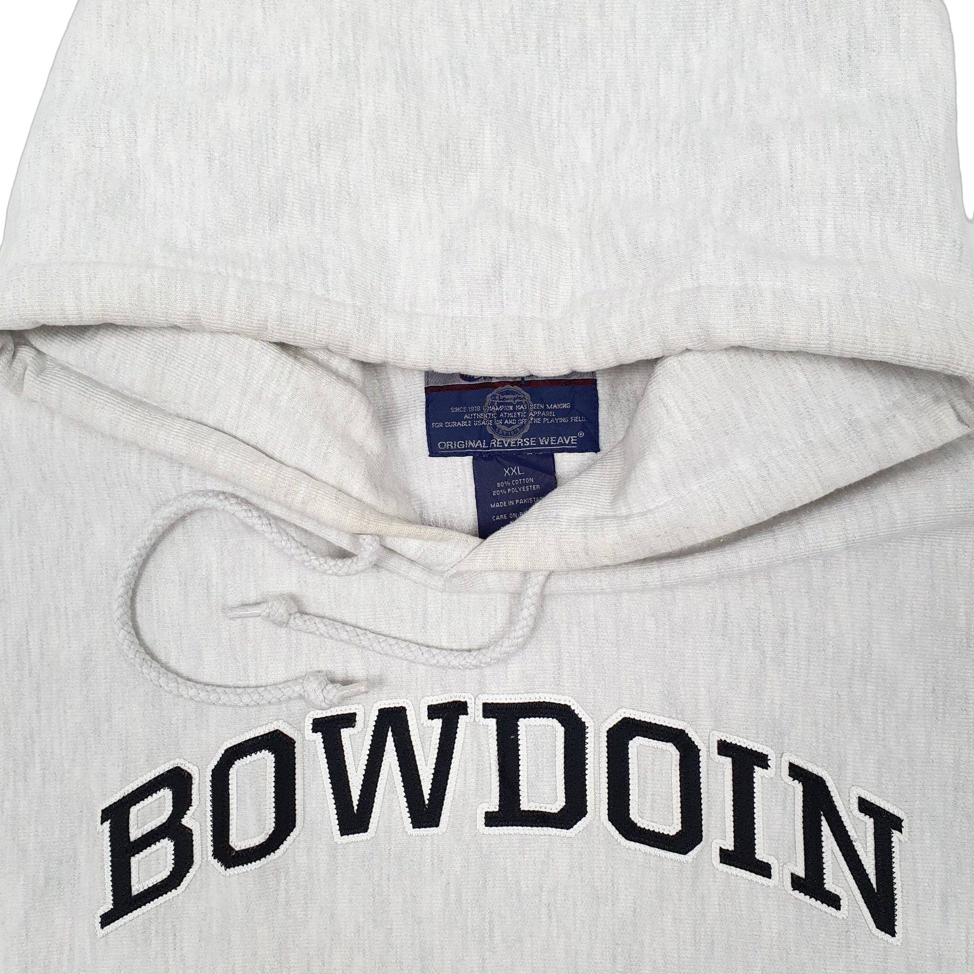 Mens Grey Champion Vintage Reverse Weave 2000s Y2K Hoodie Jumper