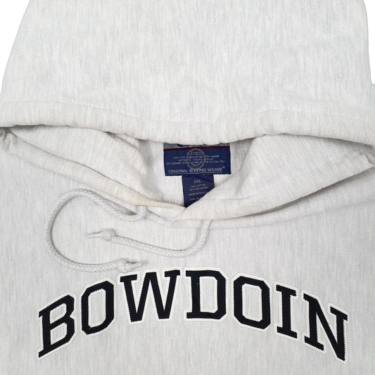 Mens Grey Champion Vintage Reverse Weave 2000s Y2K Hoodie Jumper