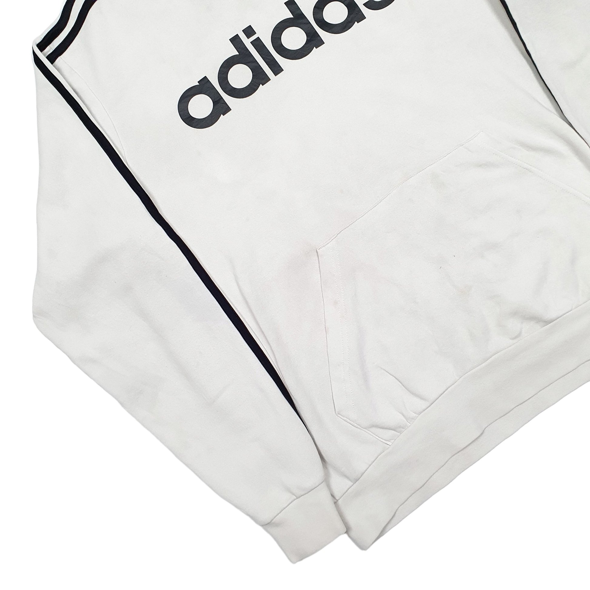 Mens Cream Adidas Spellout Hoodie Jumper