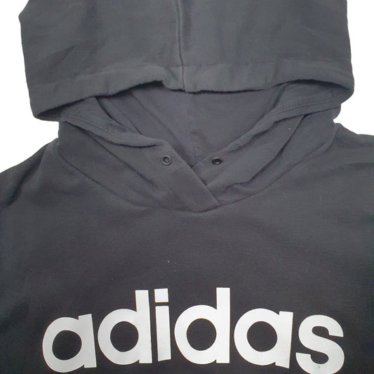 Womens Black Adidas Spellout Hoodie Jumper