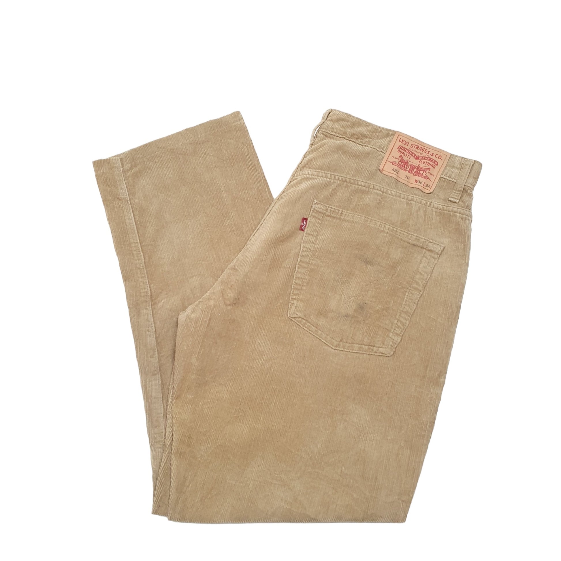 Mens Beige Levis 582 Corduroy Trousers