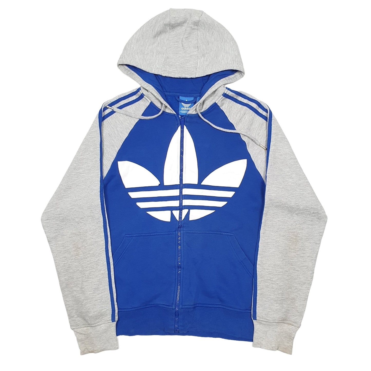 Mens Blue Adidas Spellout Full Zip Jumper