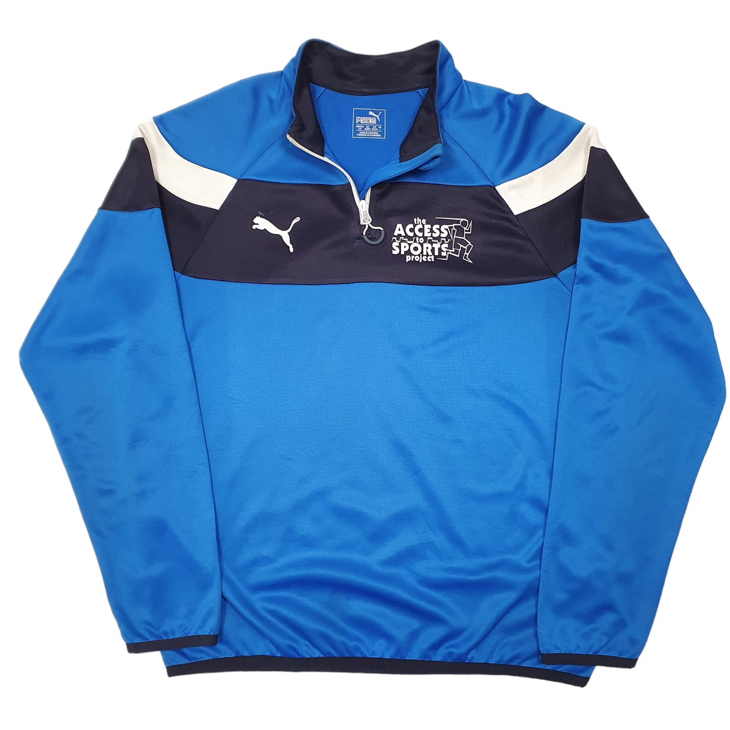 Mens Blue Puma Active Access To Sport Project Quarter Zip Jumper