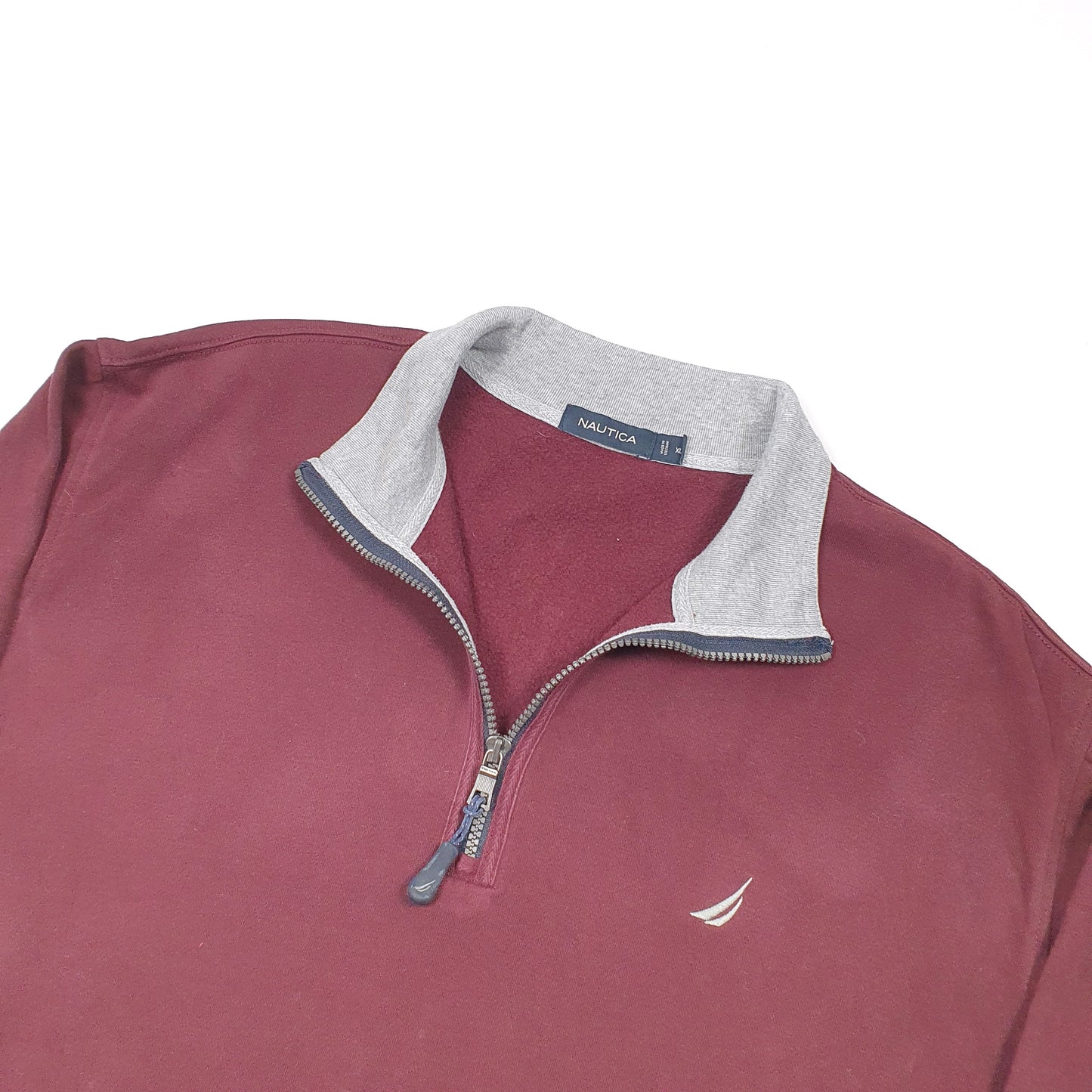 Nautica Quarter Zip XL Burgundy