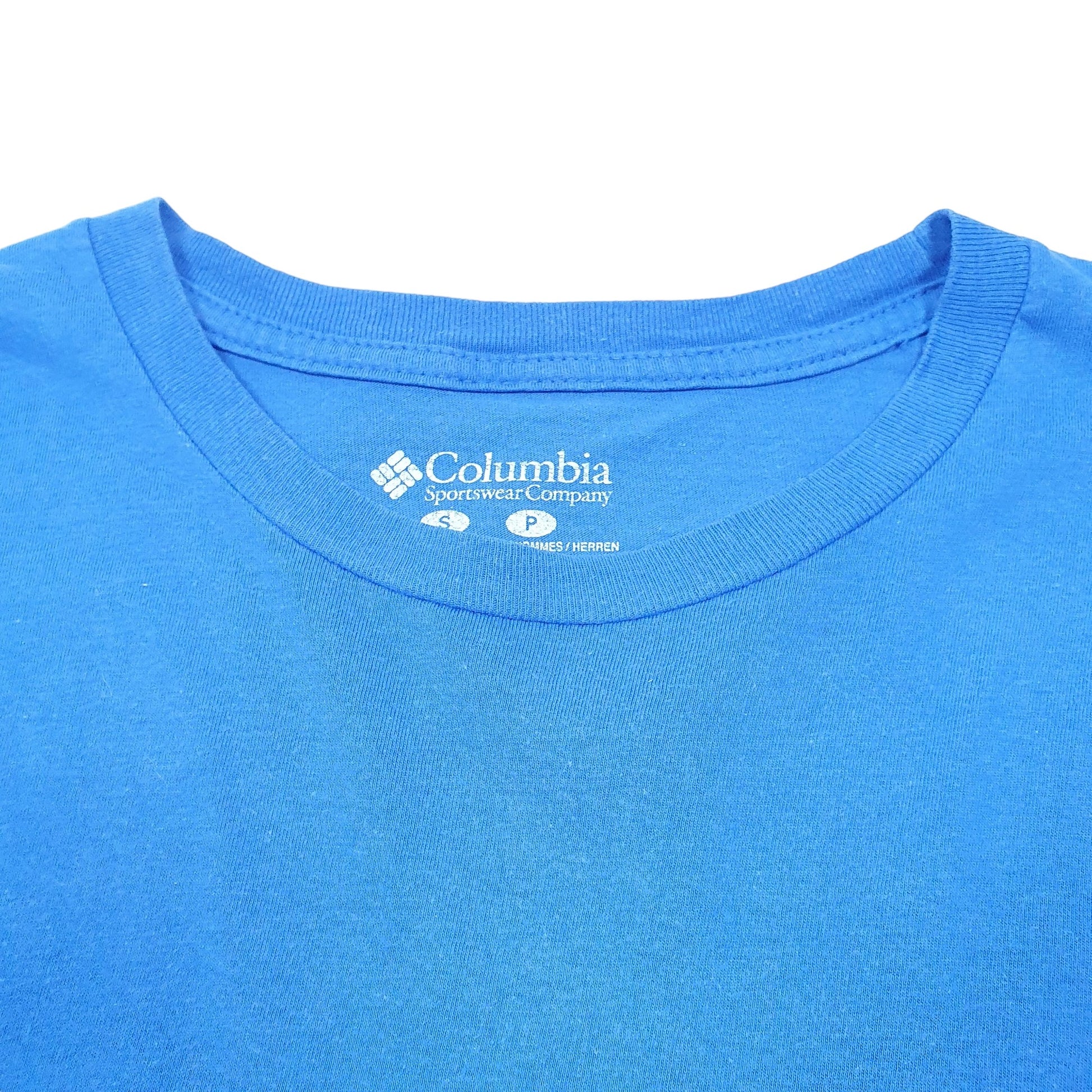 Mens Blue Columbia Sportswear Performance Fishing Gear PFG Short Sleeve T Shirt