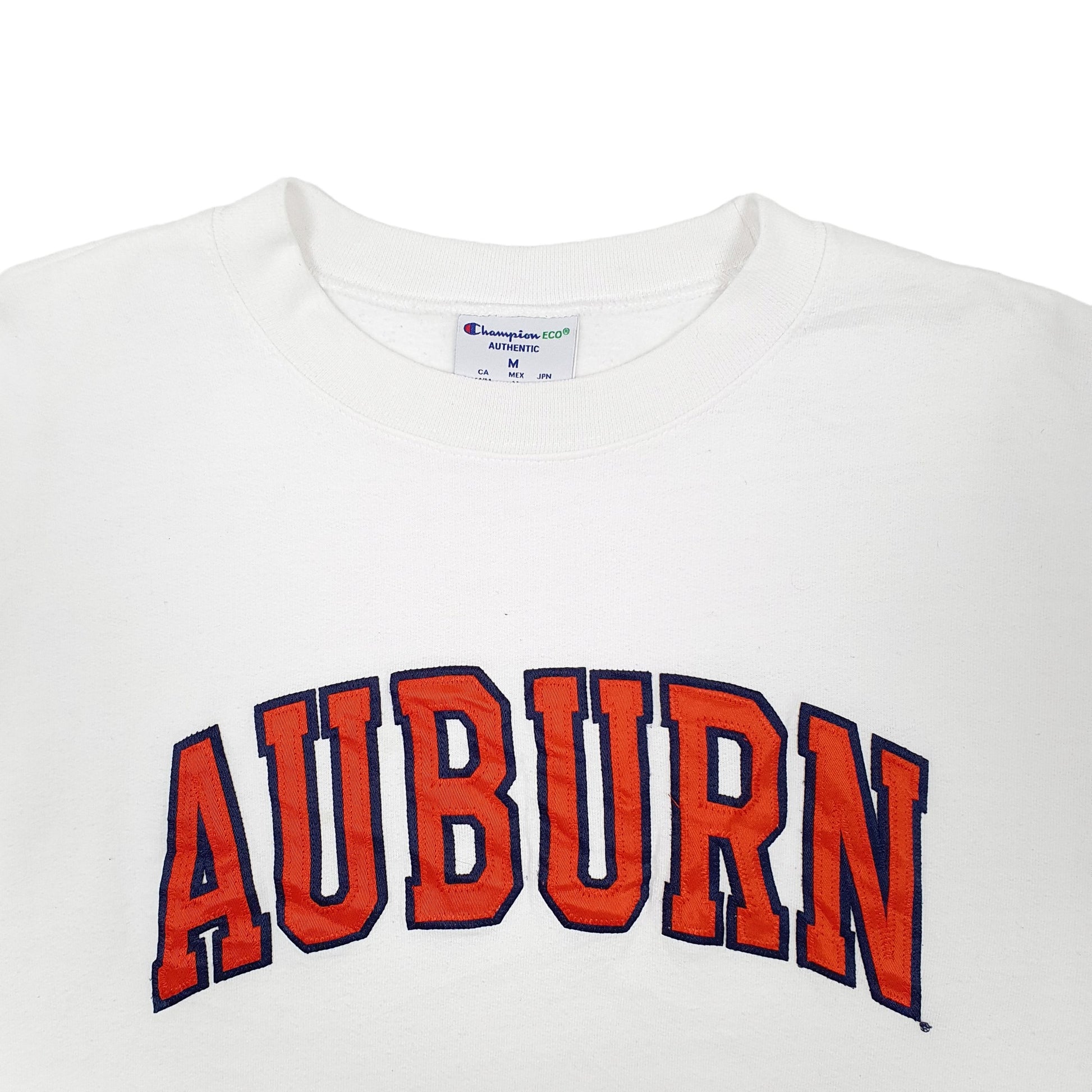 Mens White Champion USA College Auburn Crewneck Jumper