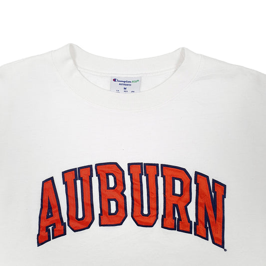 Mens White Champion USA College Auburn Crewneck Jumper