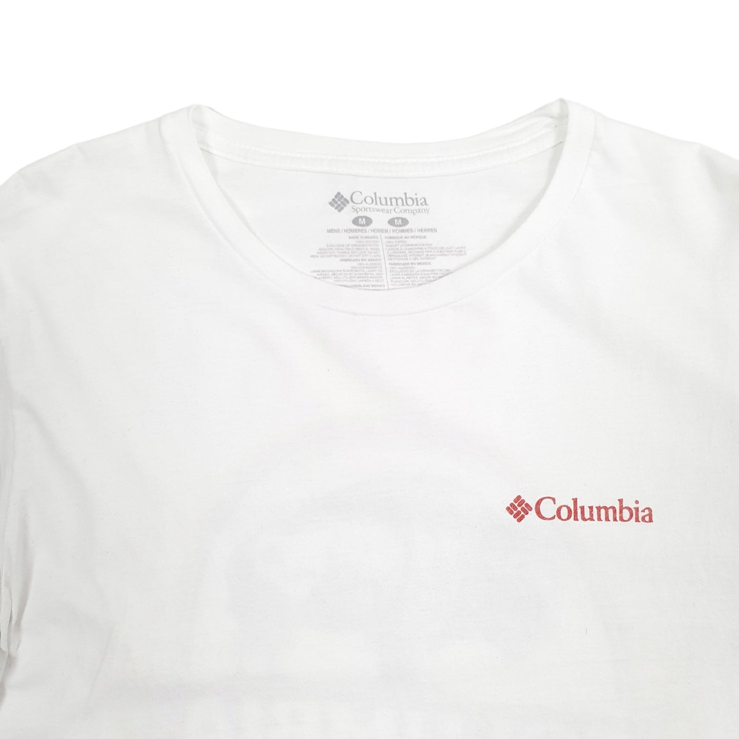 Mens White Columbia Sportswear  Short Sleeve T Shirt