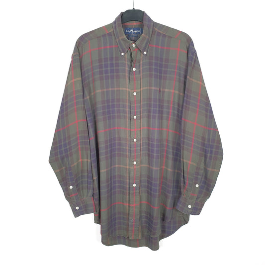 Ralph Lauren Long Sleeve Regular Fit Check Shirt Khaki