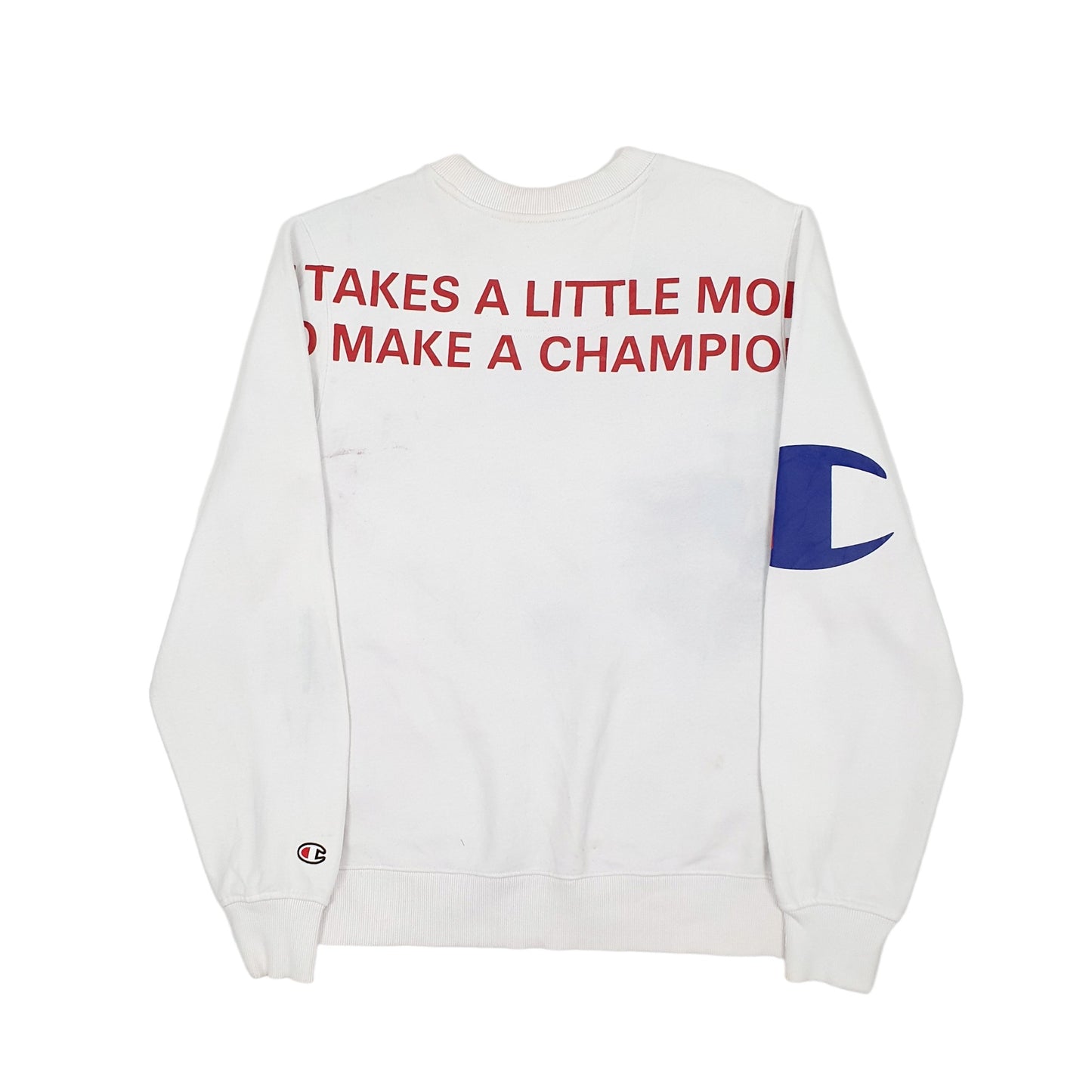 Mens White Champion  Crewneck Jumper