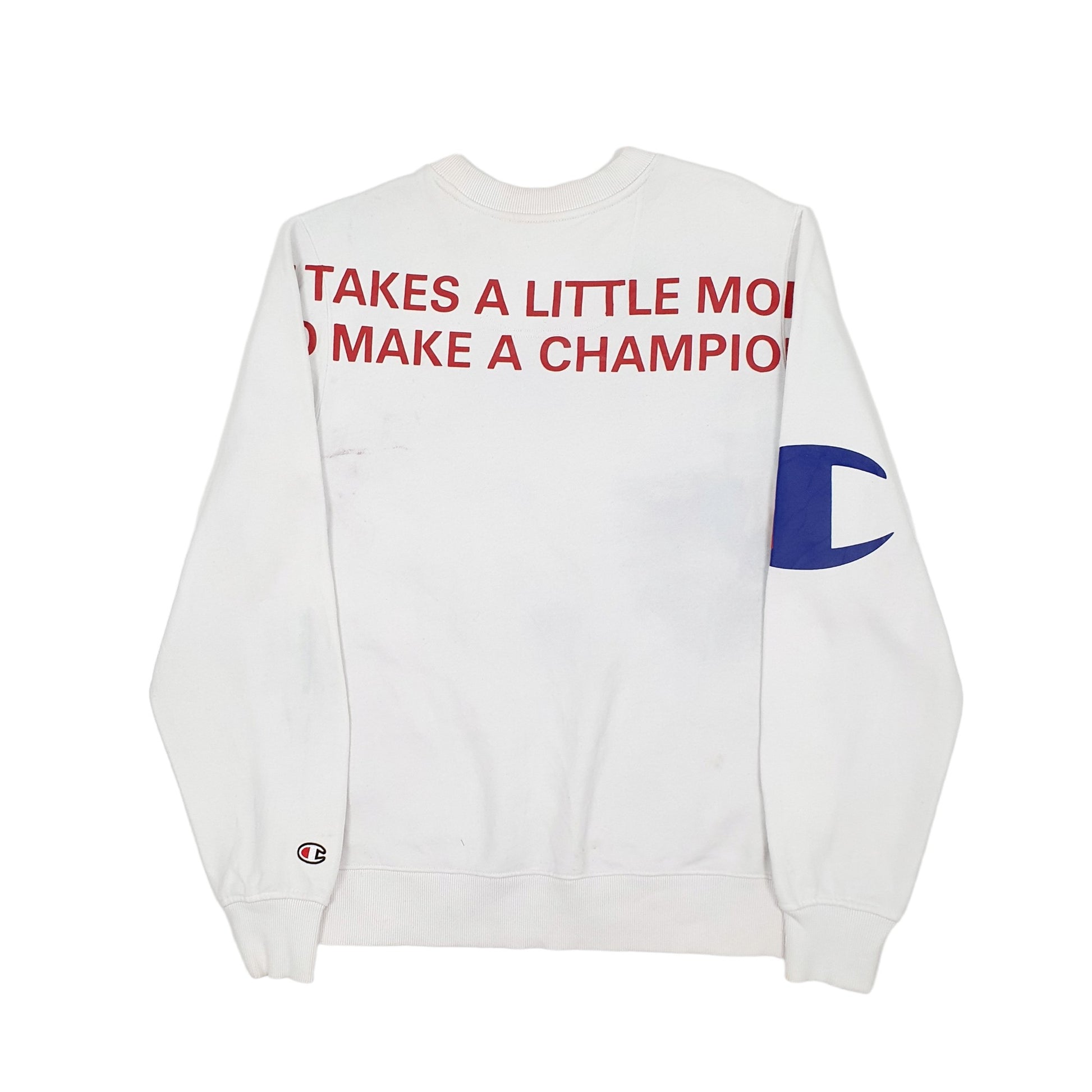 Mens White Champion  Crewneck Jumper