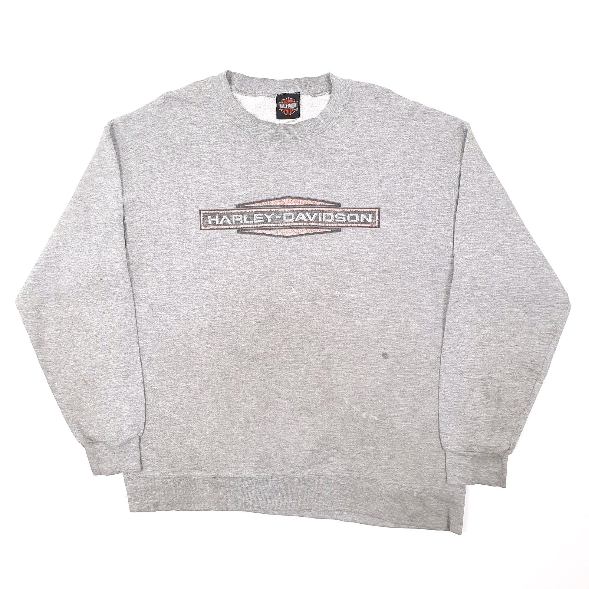Mens Grey Harley Davidson Motorcycles Crewneck Jumper