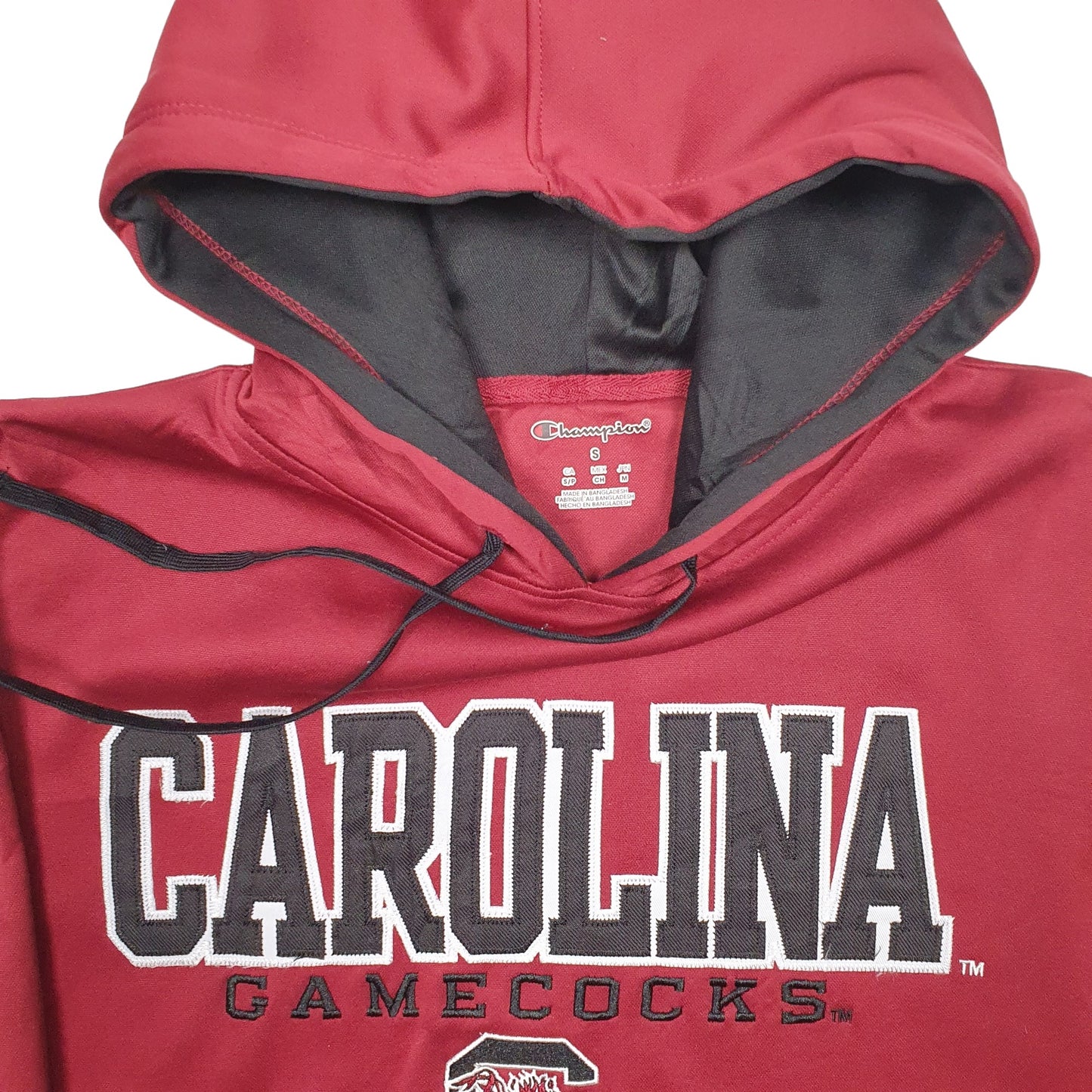 Mens Burgundy Champion Carolina Gamecocks Spellout Hoodie Jumper