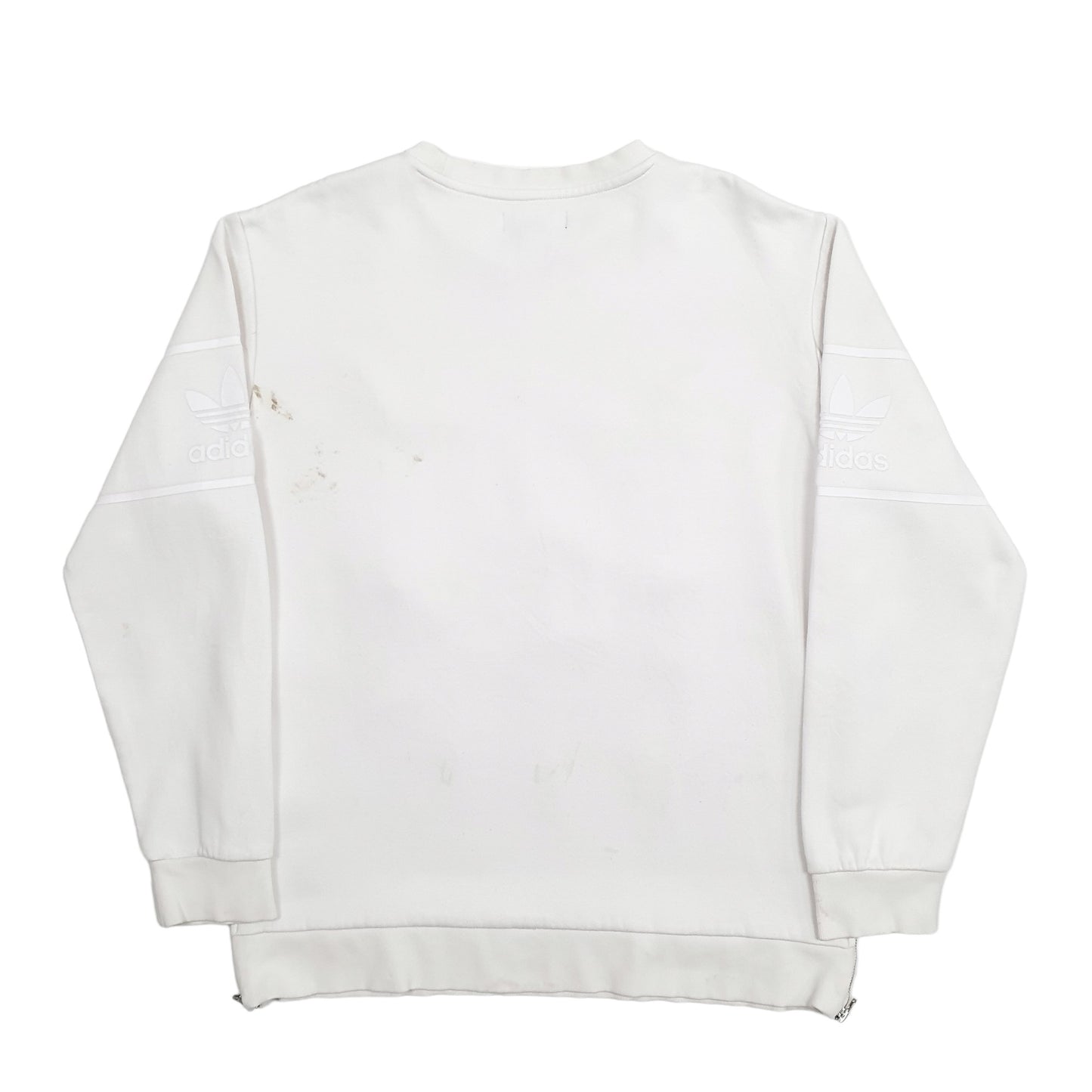 Mens White Adidas Spellout Crewneck Jumper