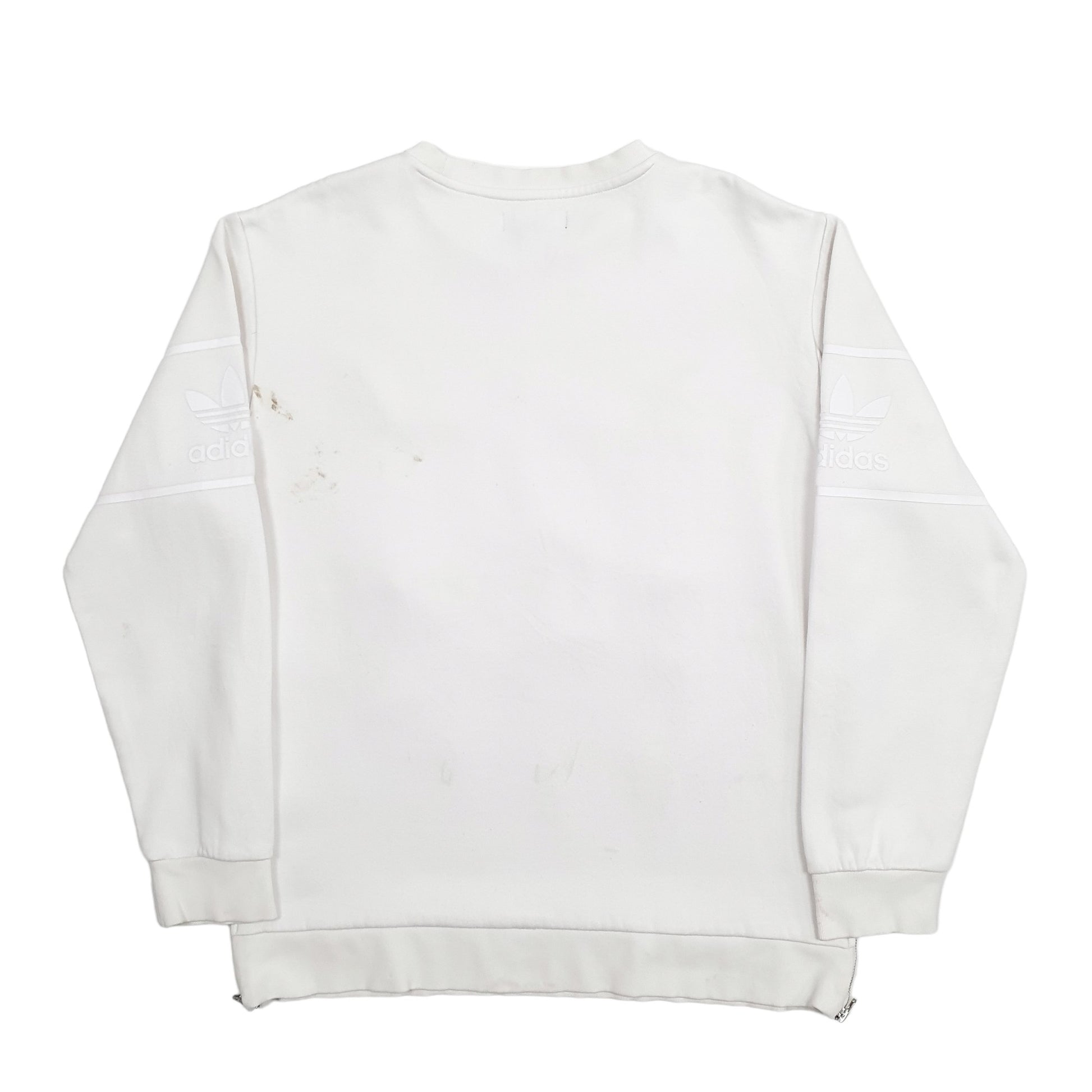 Mens White Adidas Spellout Crewneck Jumper