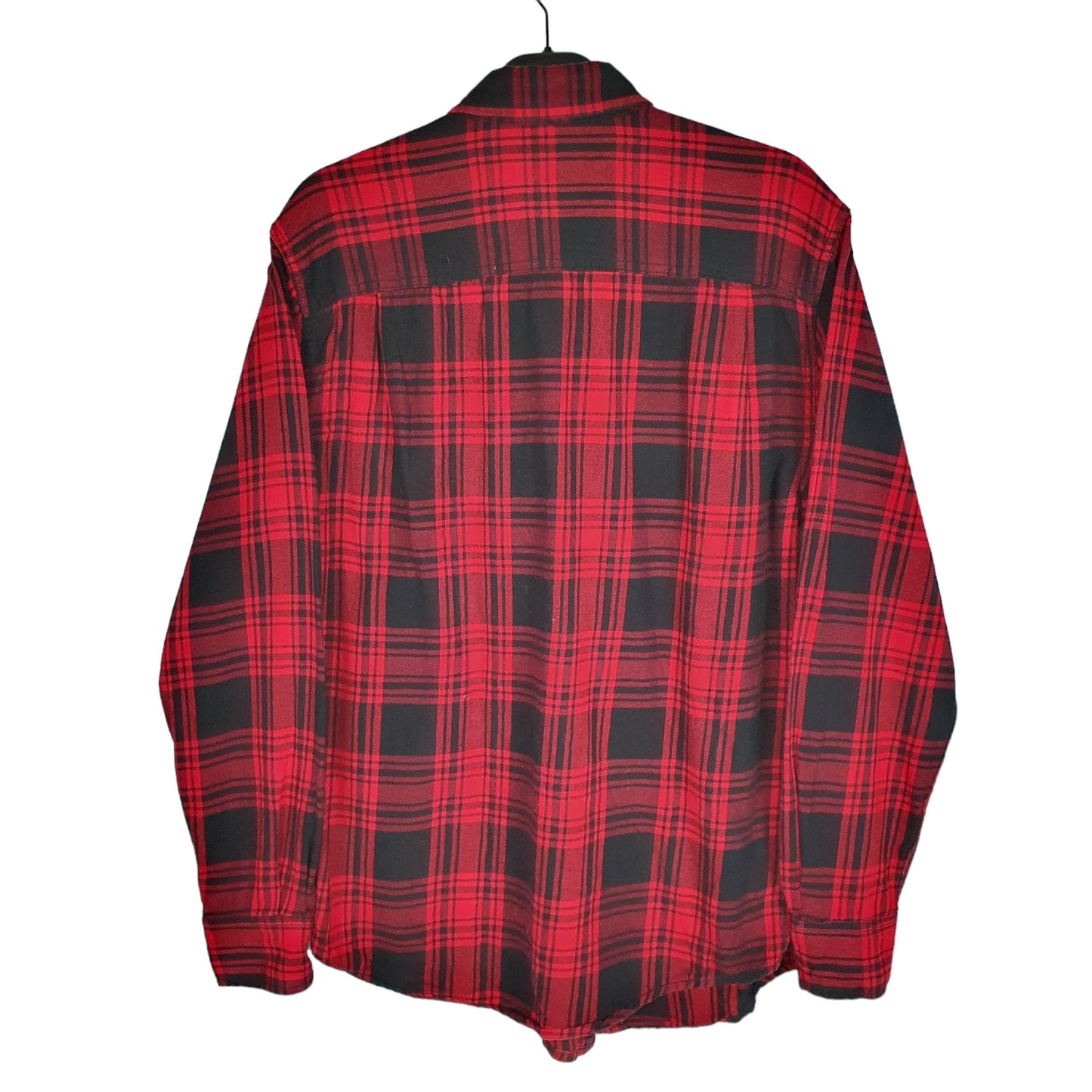Faded Glory Flannel Shacket Long Sleeve Regular Fit Check Shirt Red