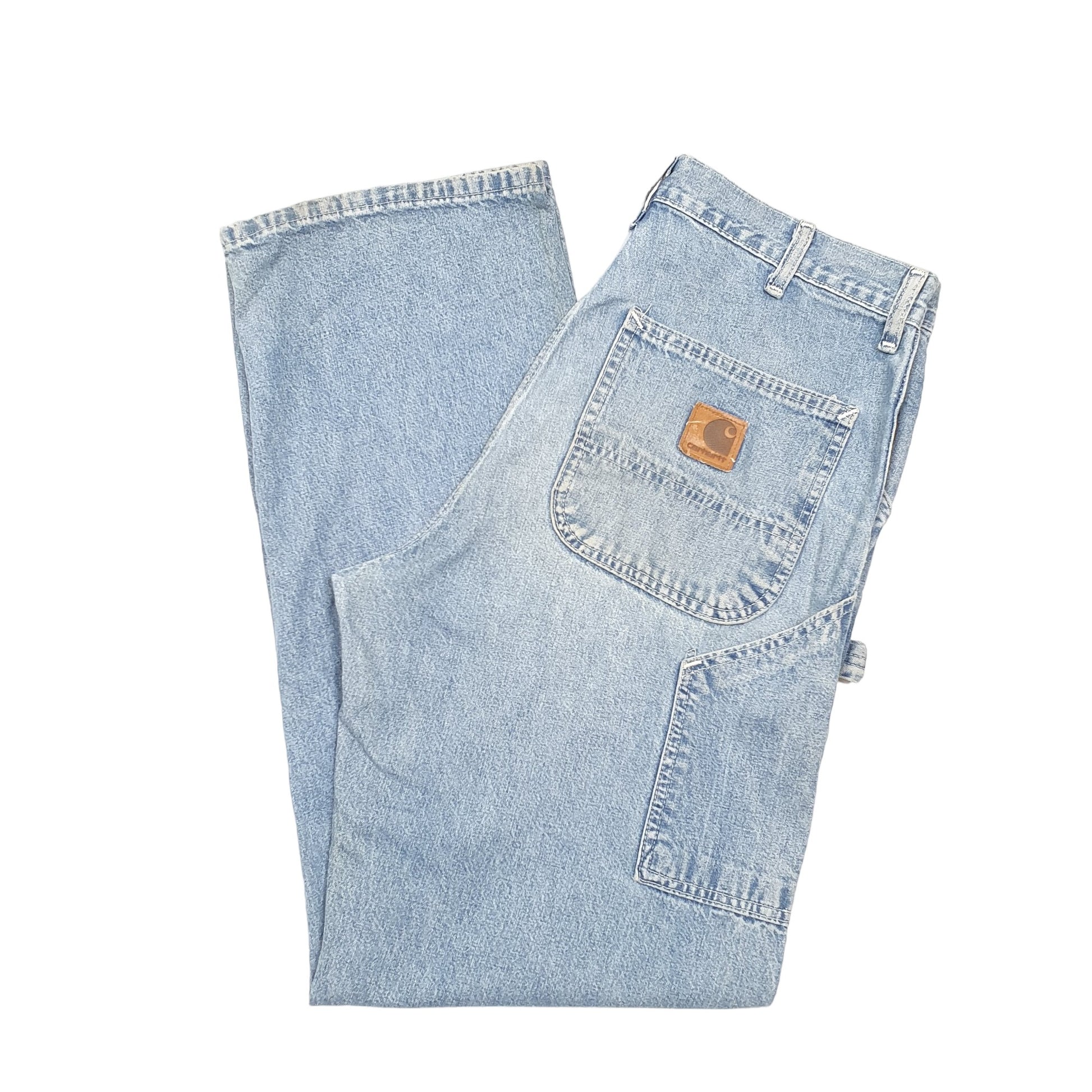 Mens Blue Carhartt Made In USA Uinon Carpenter JeansW34 L32