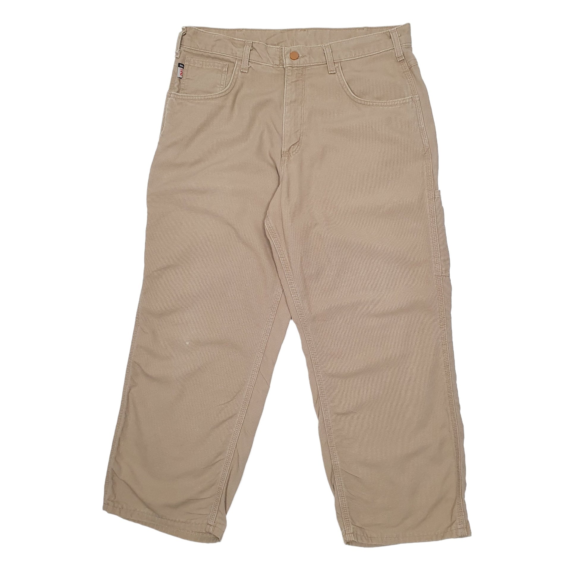 Mens Beige Carhartt Fire Resistant Carpenter Trousers