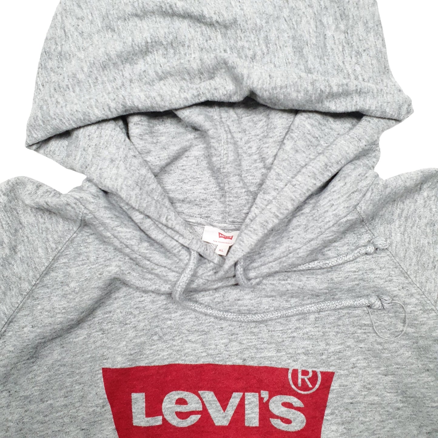 Womens Grey Levis Spellout Hoodie Jumper