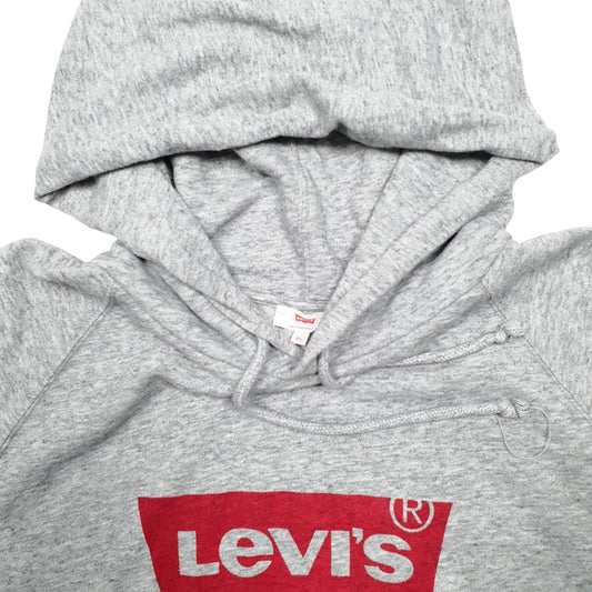 Womens Grey Levis Spellout Hoodie Jumper