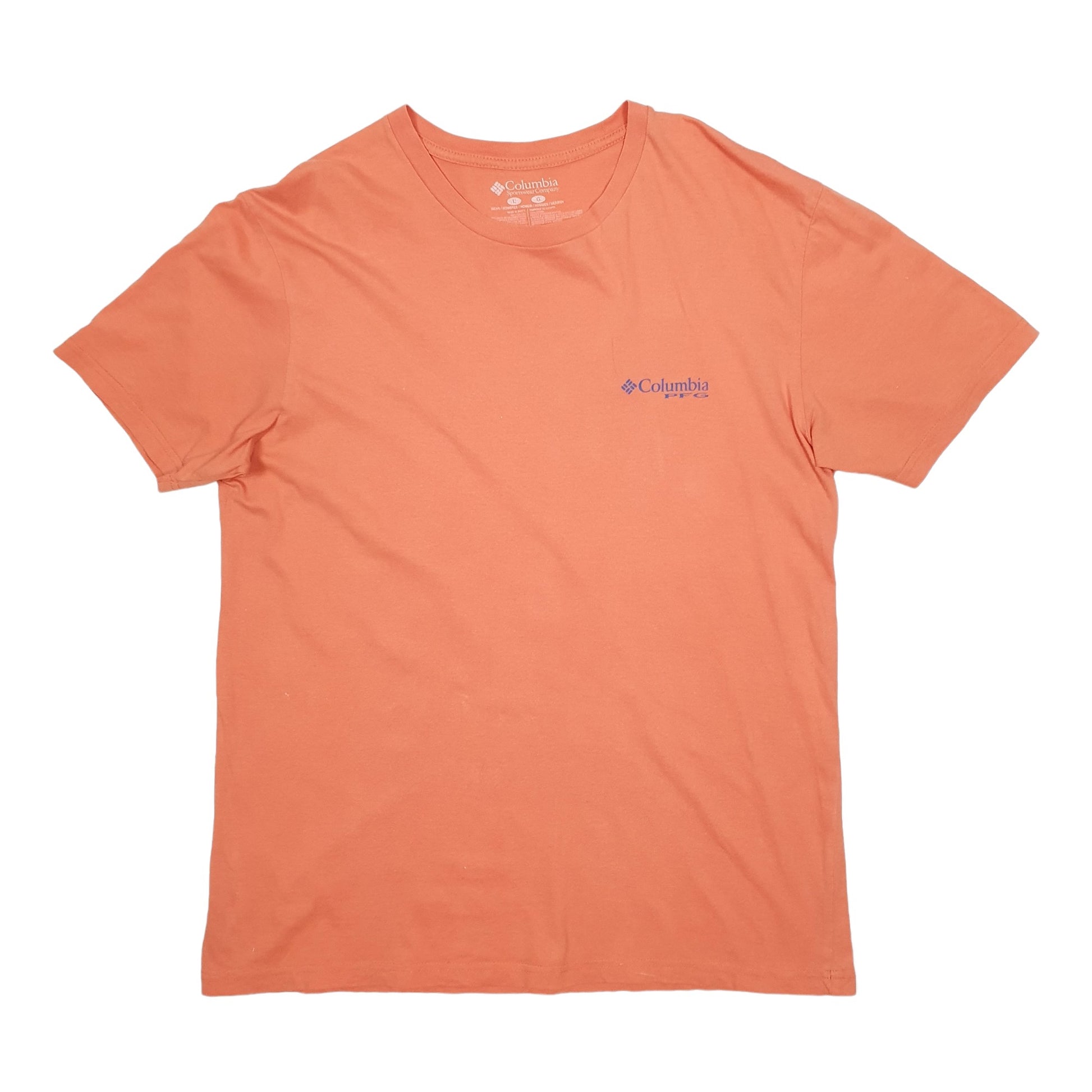 Mens Orange Columbia Sportswear Performance Fishing Gear PFG Short Sleeve T Shirt