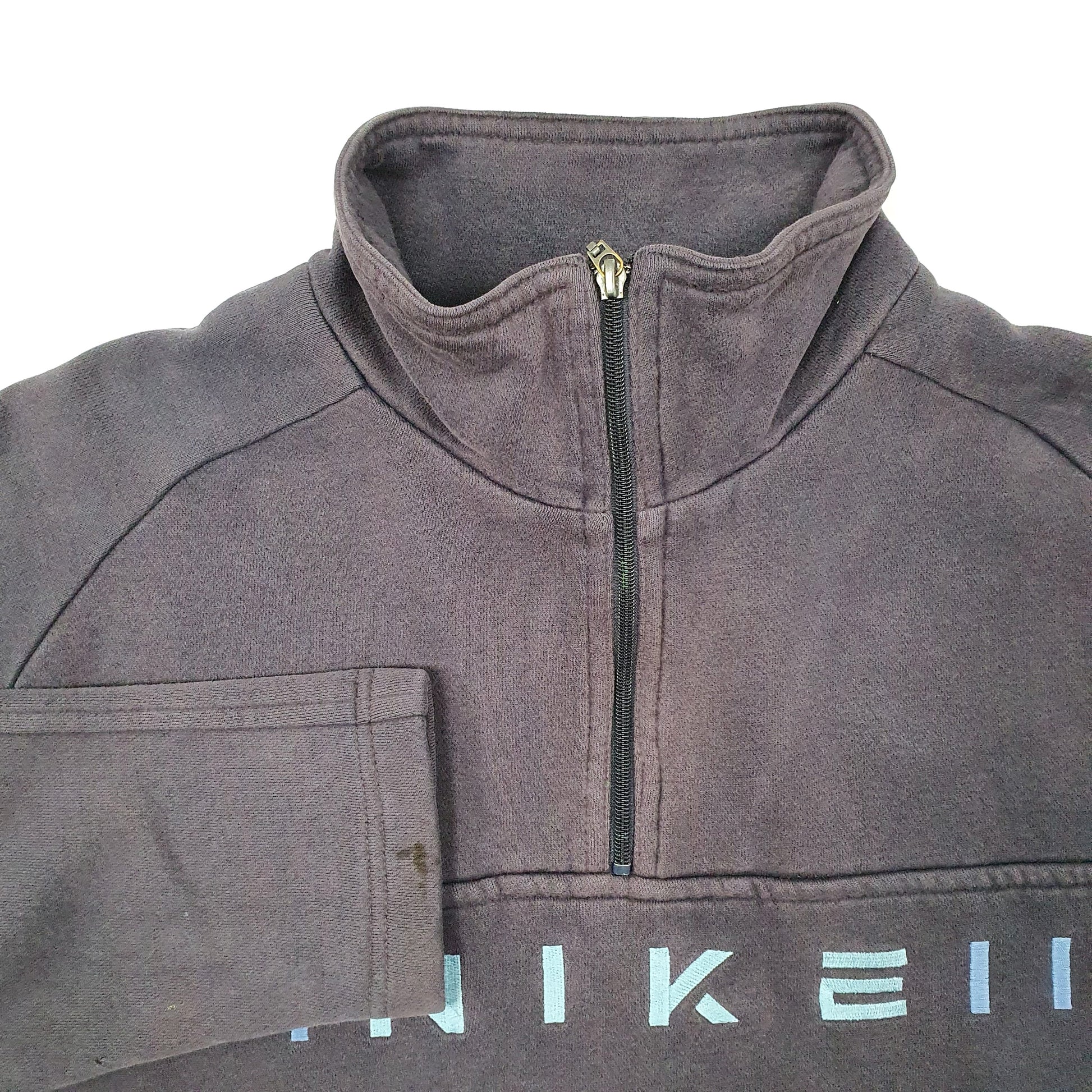 Mens Navy Nike Vintage Spellout Quarter Zip Jumper