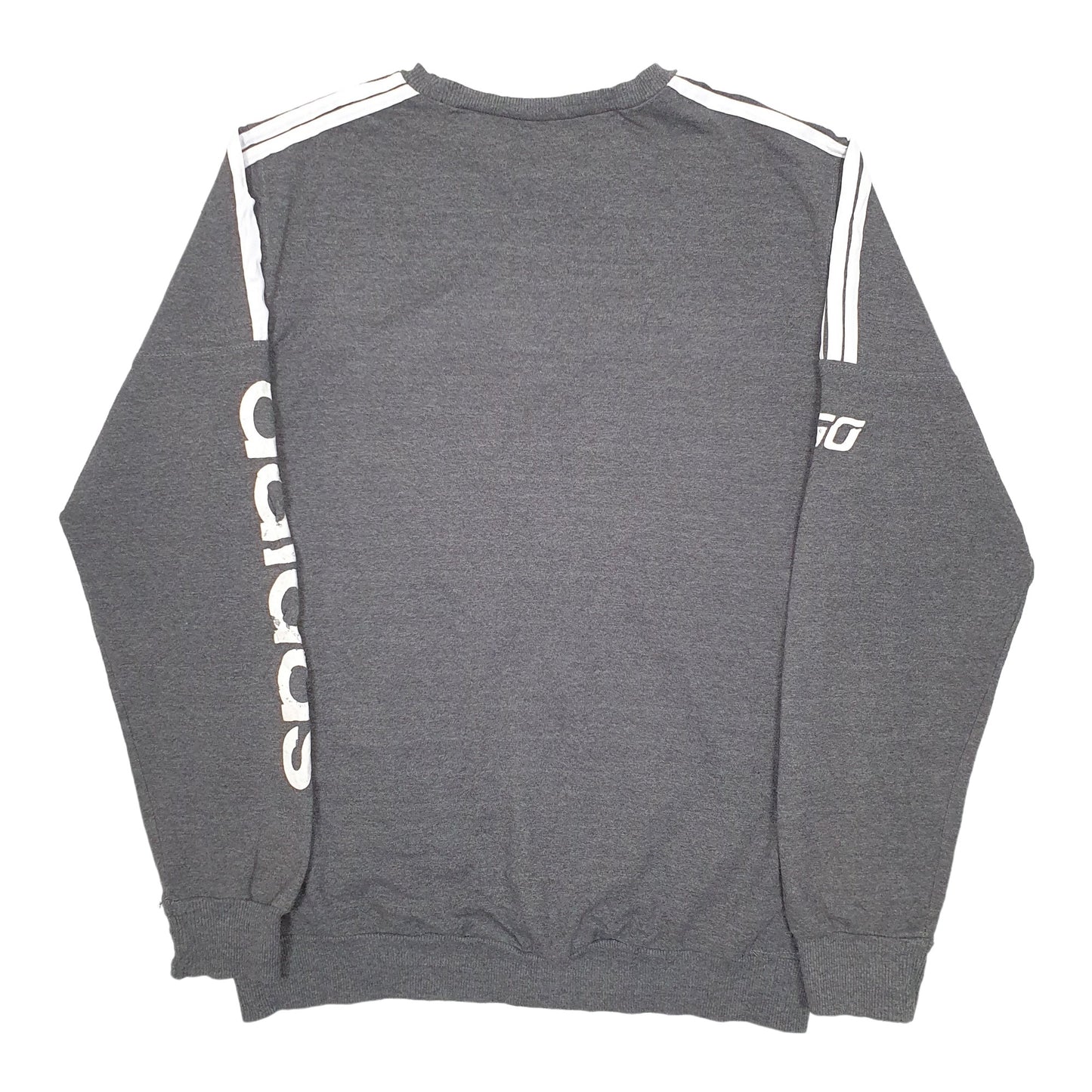 Mens Grey Adidas Spellout Crewneck Jumper
