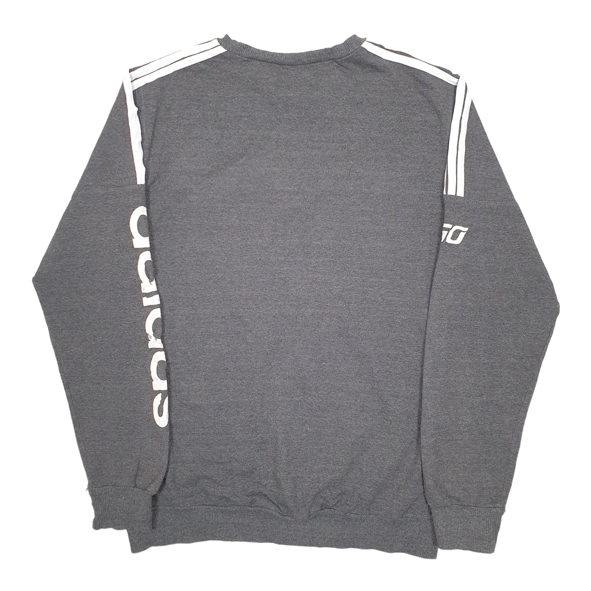 Mens Grey Adidas Spellout Crewneck Jumper