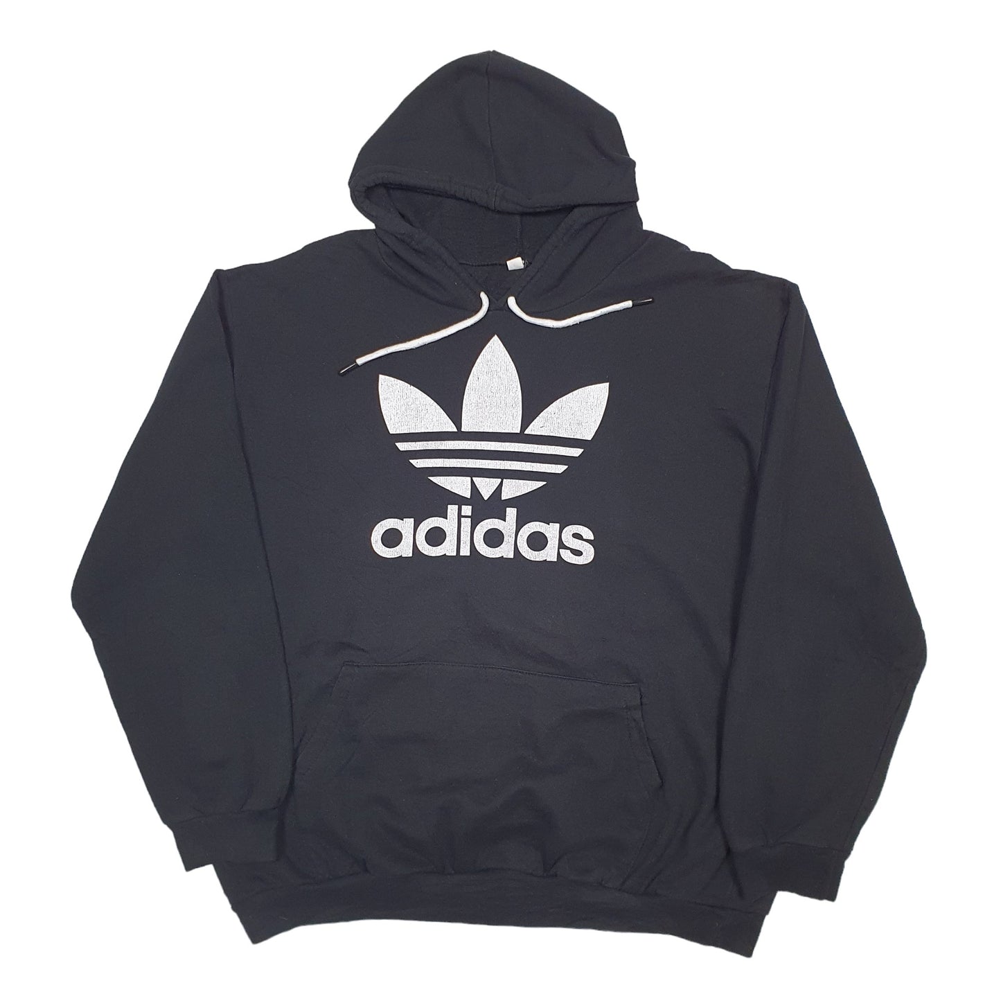Mens Black Adidas Spellout Hoodie Jumper