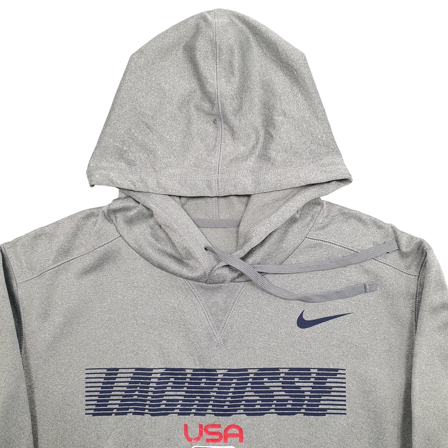 Mens Grey Nike Lacrosse USA Hoodie Jumper