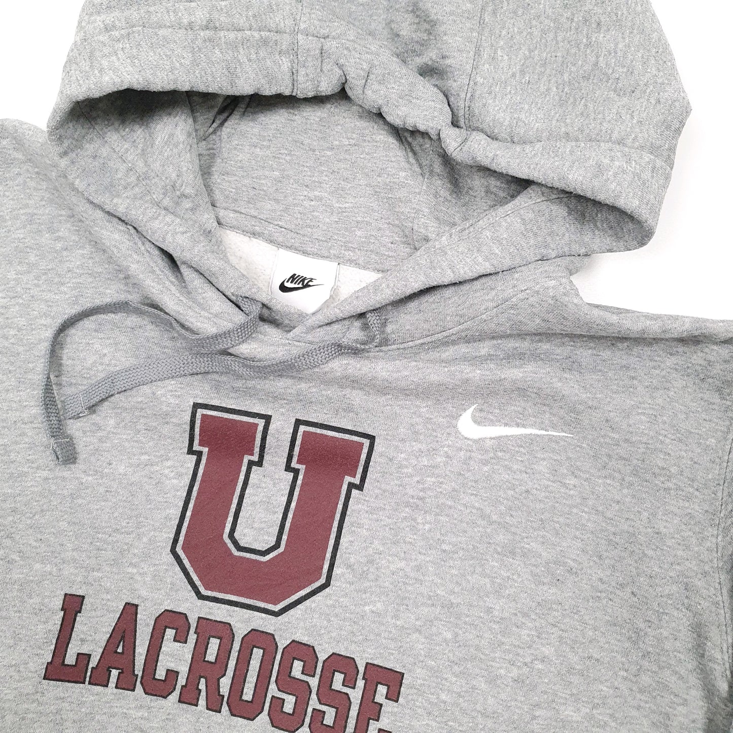 Mens Grey Nike USA College Lacrosse Hoodie Jumper