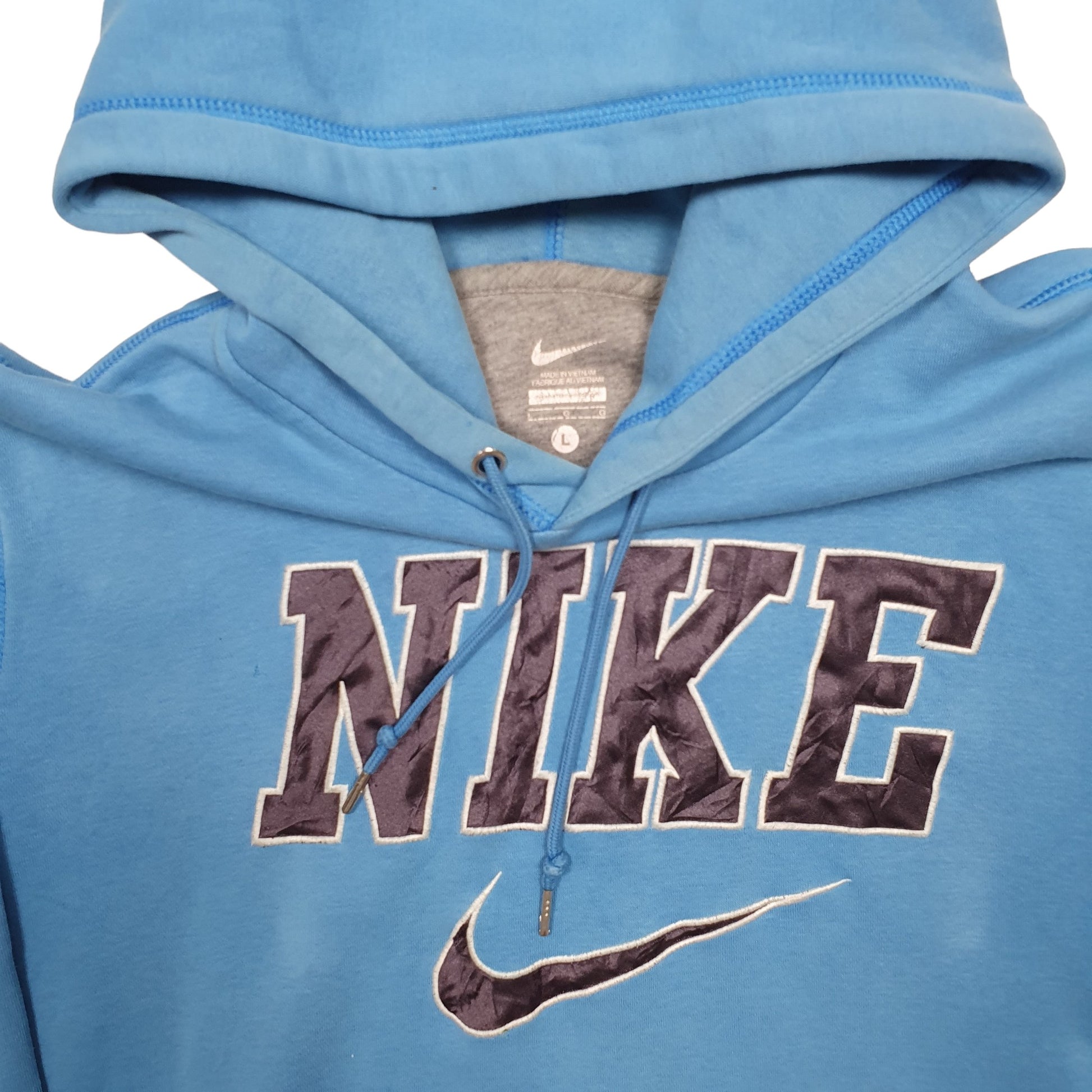 Mens Blue Nike Spellout Hoodie Jumper