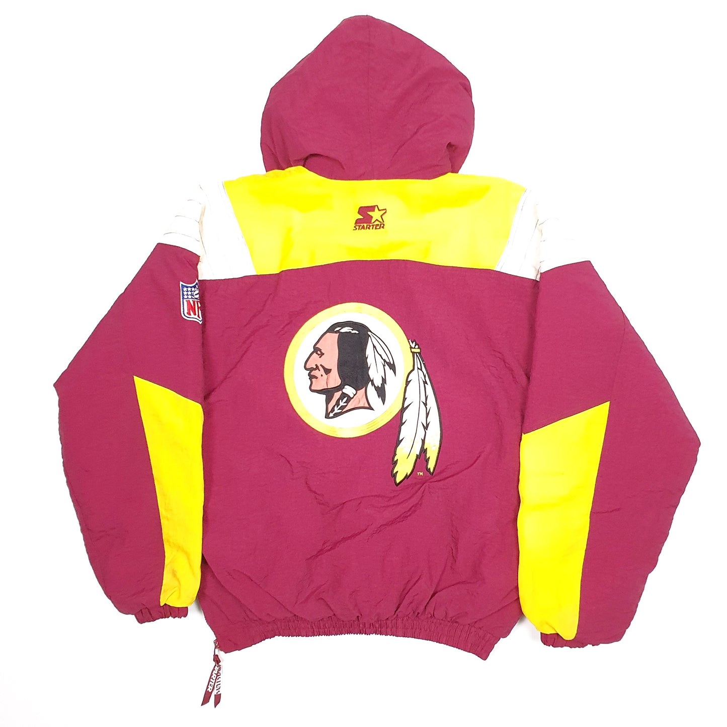 Mens Burgundy Starter NFL Washington Redskins Vintage 1990s Hoodie  Coat