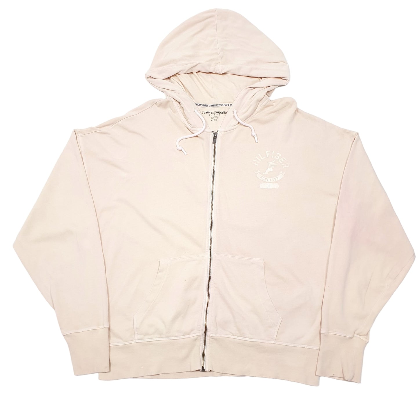 Womens Peach Tommy Hilfiger Sport Track Hoodie Crewneck Jumper