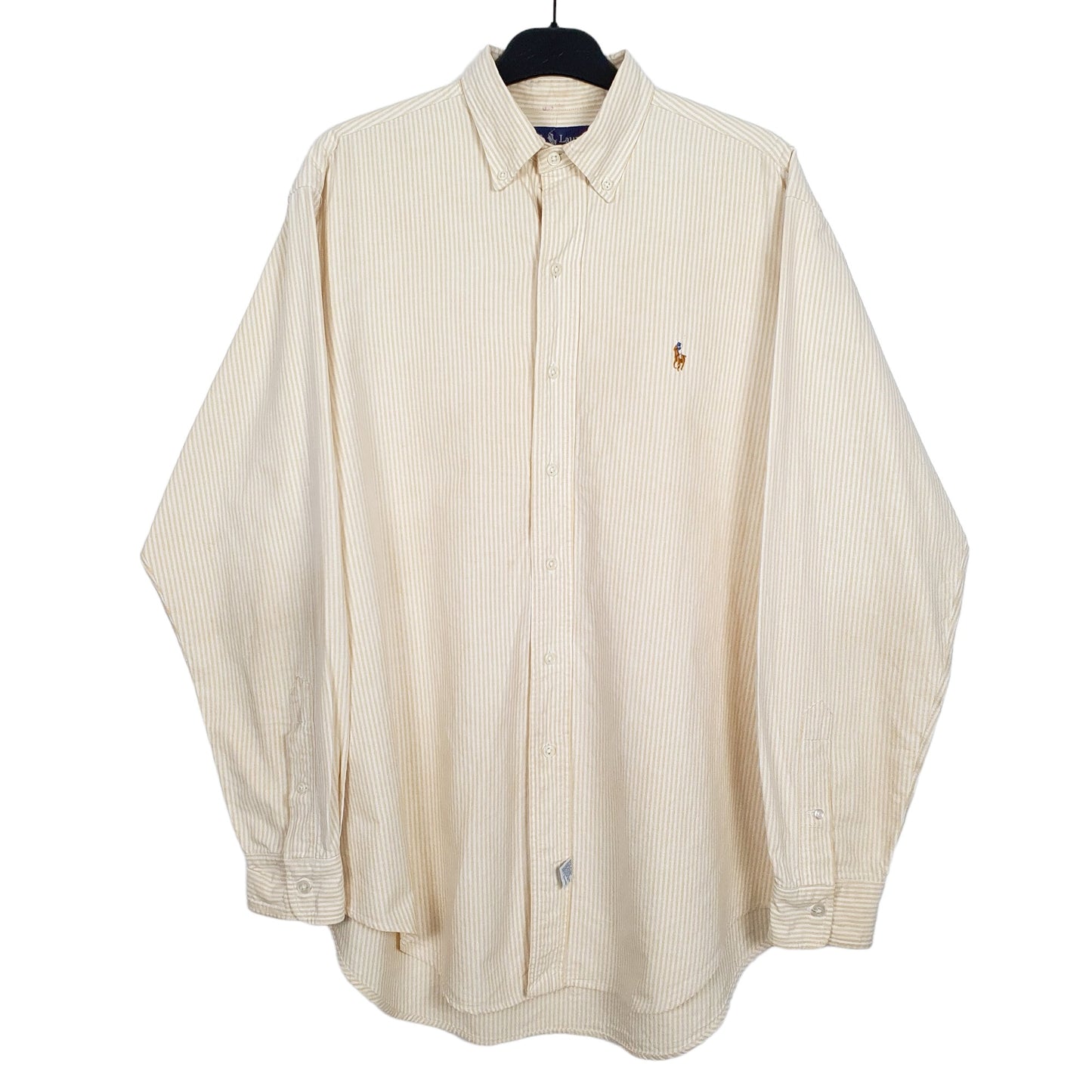 Ralph Lauren Long Sleeve Regular Fit Pinstripe Shirt Yellow