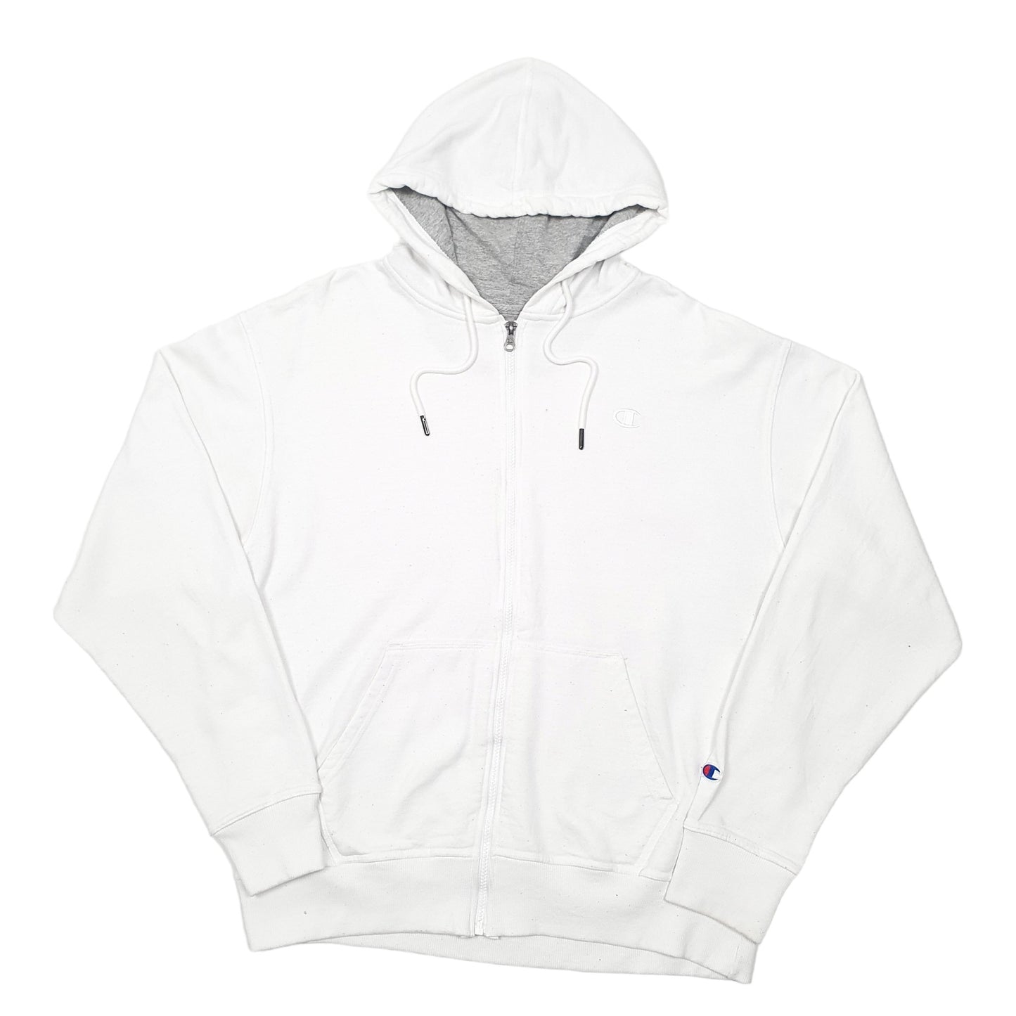 Mens White Champion Hoodie Full Zip Jumper
