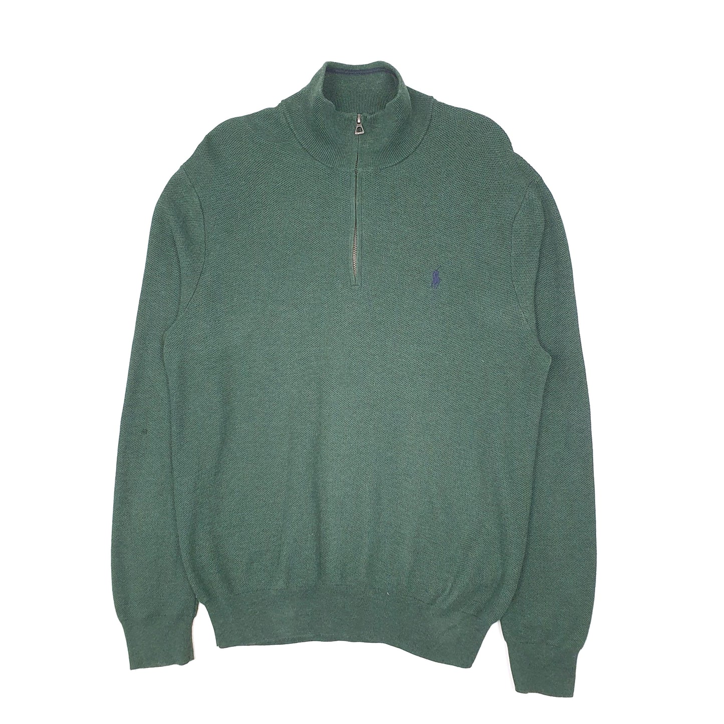 Mens Green Polo Ralph Lauren Pima Quarter Zip Jumper