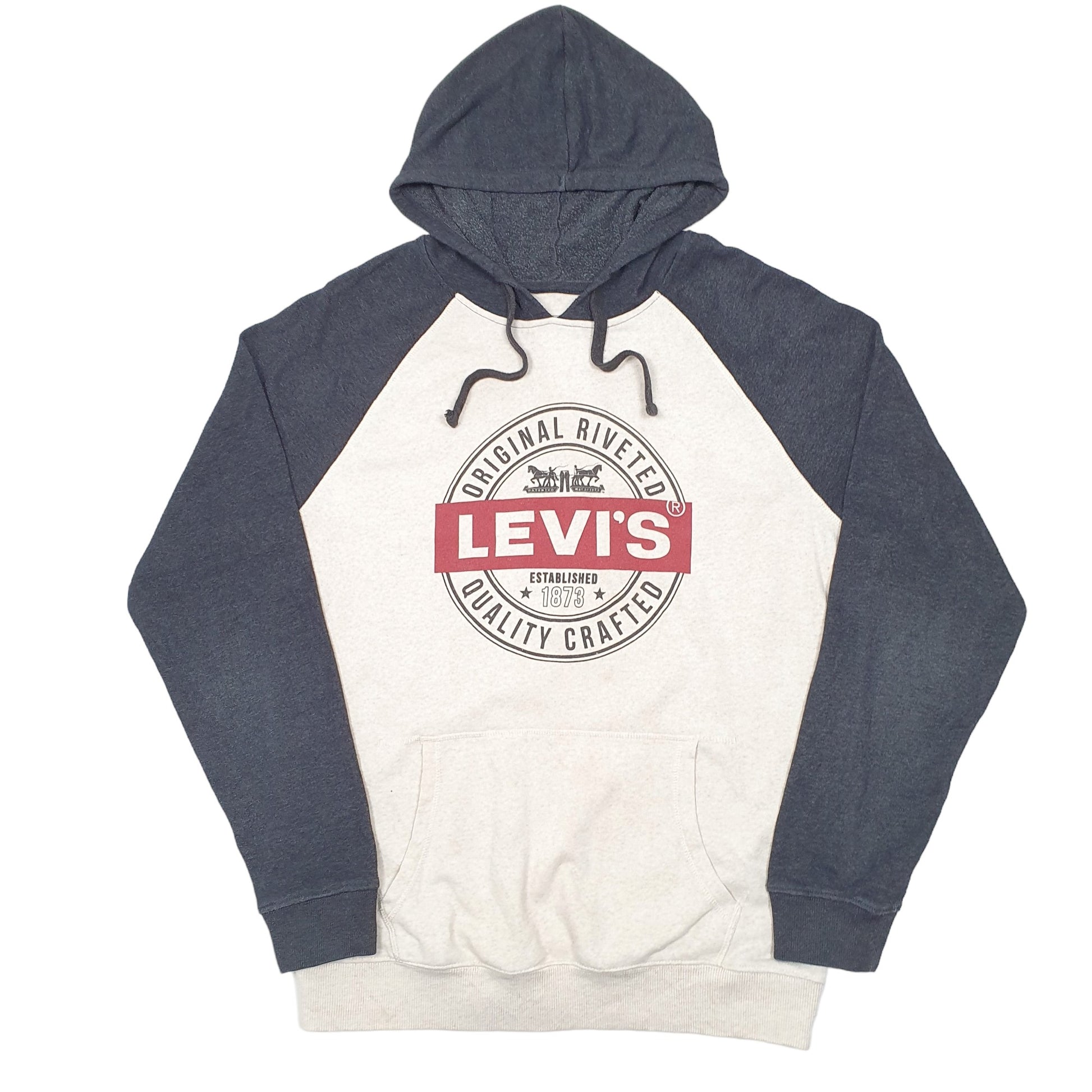 Mens Beige Levis Spellout Hoodie Jumper