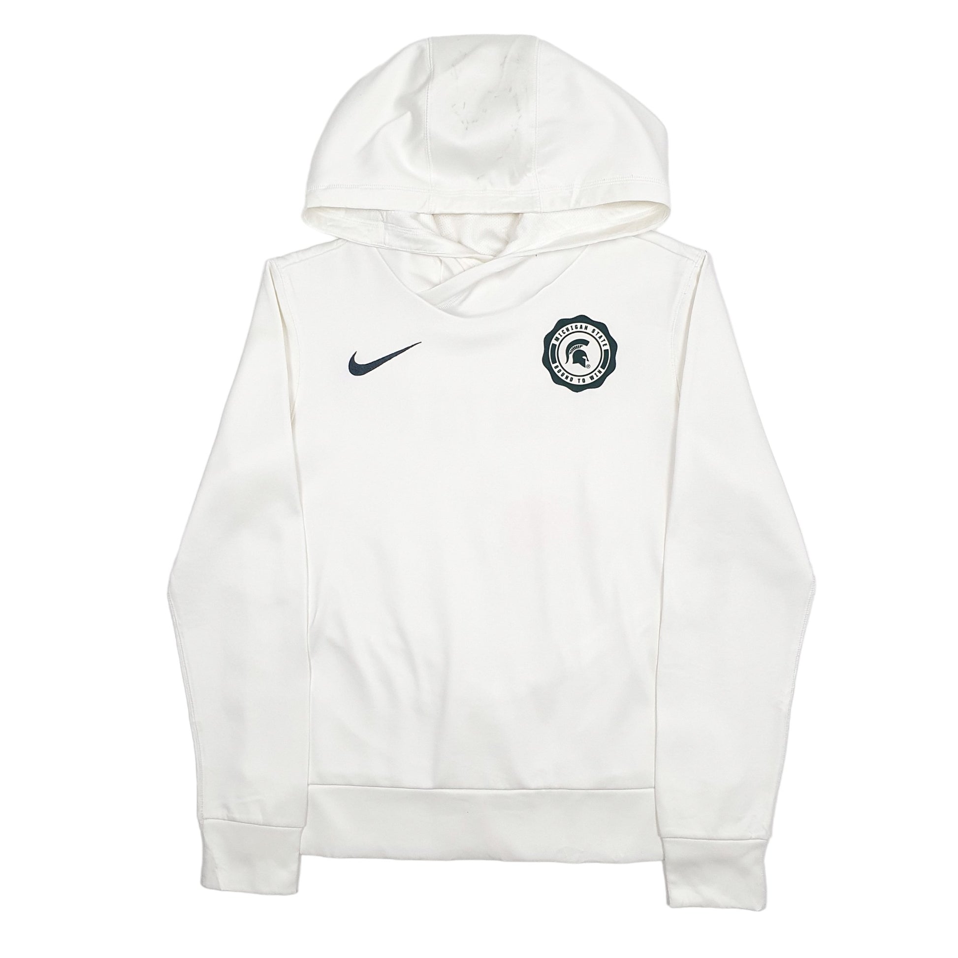 Womens White Nike USA College Michigan State Spartans Hoodie Jumper
