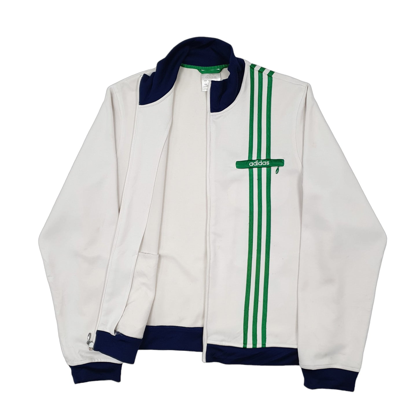 Womens White Adidas Vintage Windbreaker Track Top Full Zip Jumper