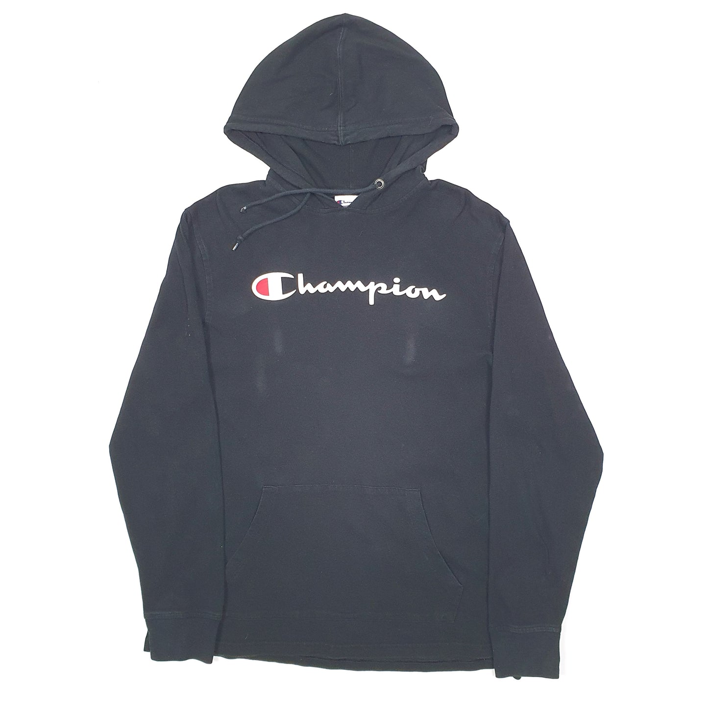 Womens Black Champion Spellout Hoodie Jumper