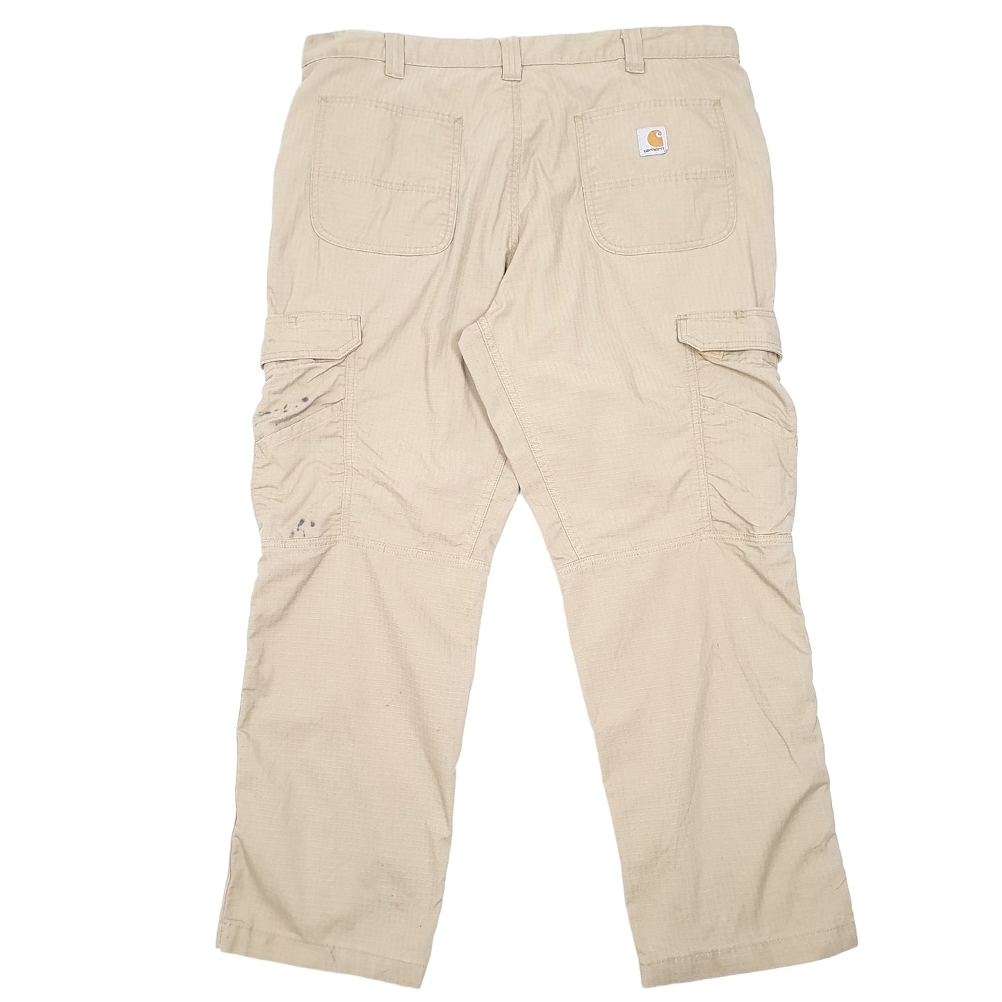 Mens Beige Carhartt Ripstop Relaxed Cargo Trousers