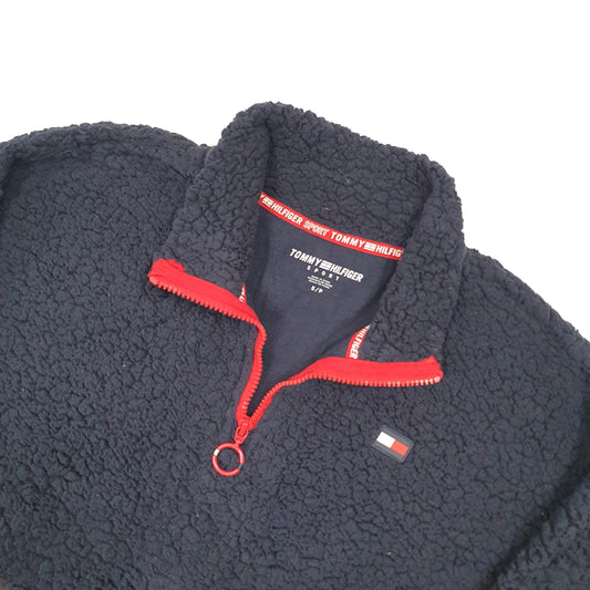 Tommy Hilfiger Sport Retro Pile Quarter Zip Fleece S Navy